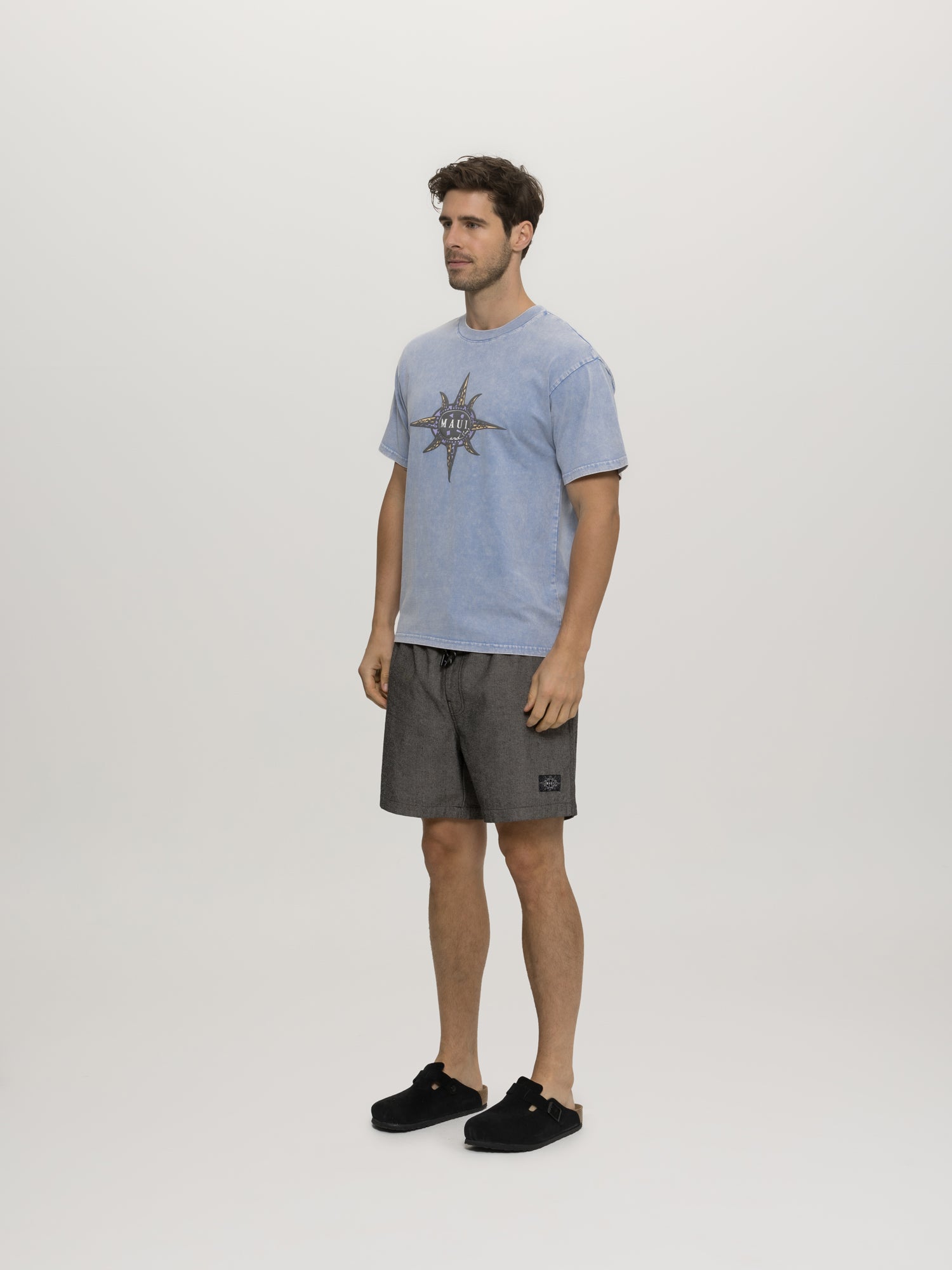 Maui and Sons Tribal Mineral Wash t-shirt nera cotone