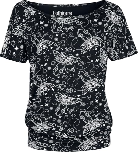 Gothicana by EMP T-Shirt Nero Stampa Totale Donna