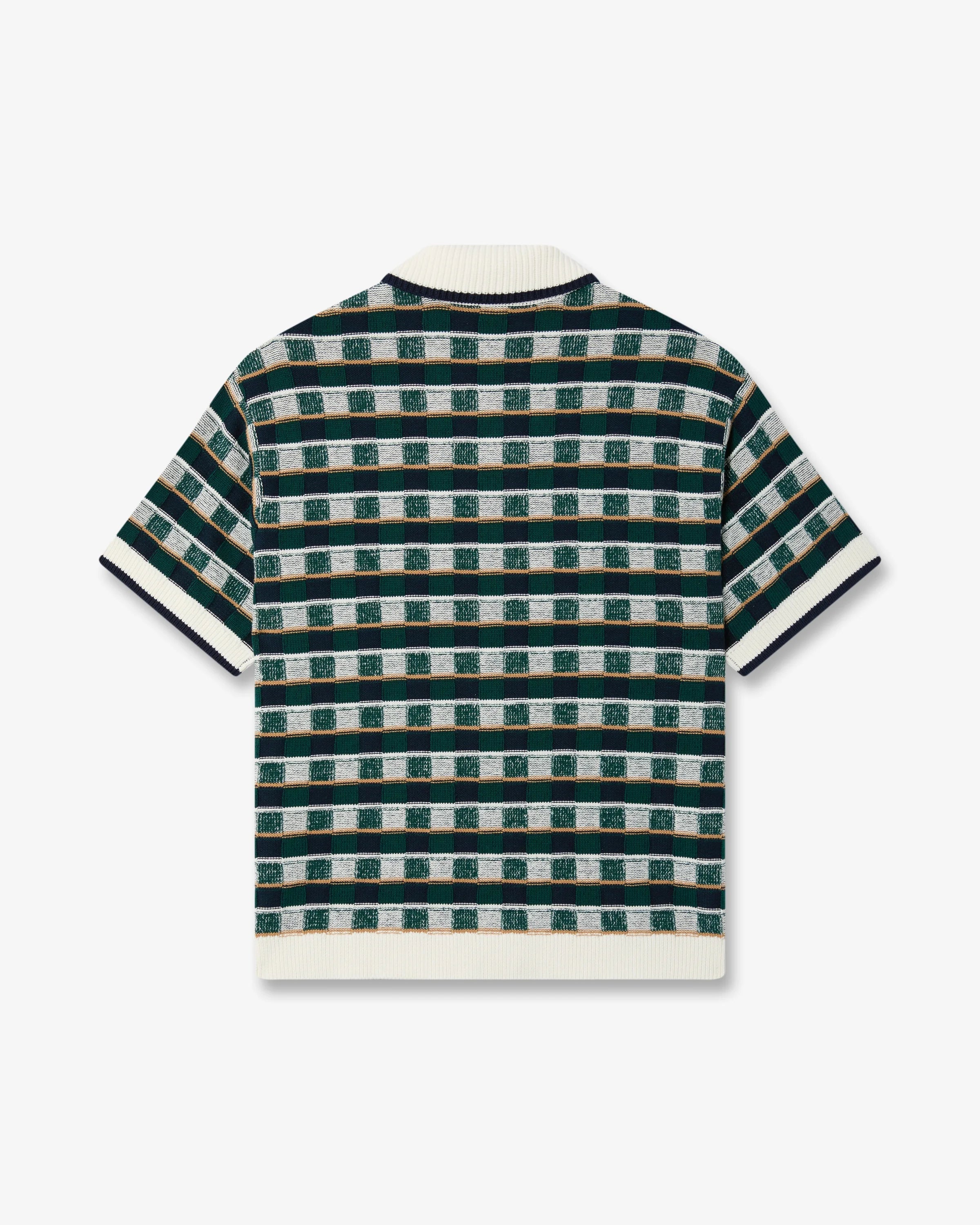 Casablanca Mosaic camicia crochet verde manica corta