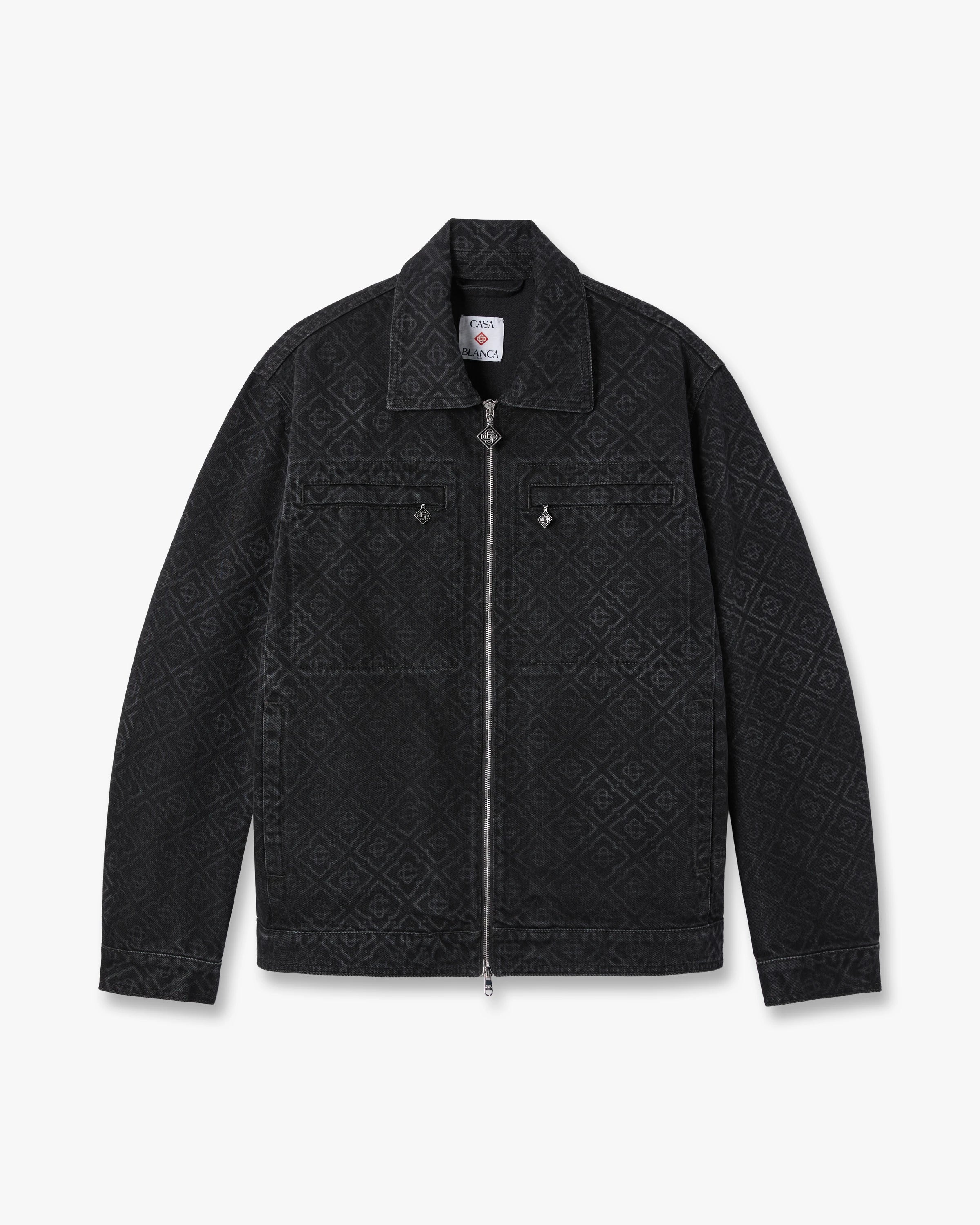 Casablanca Monogram giacca denim nera cotone