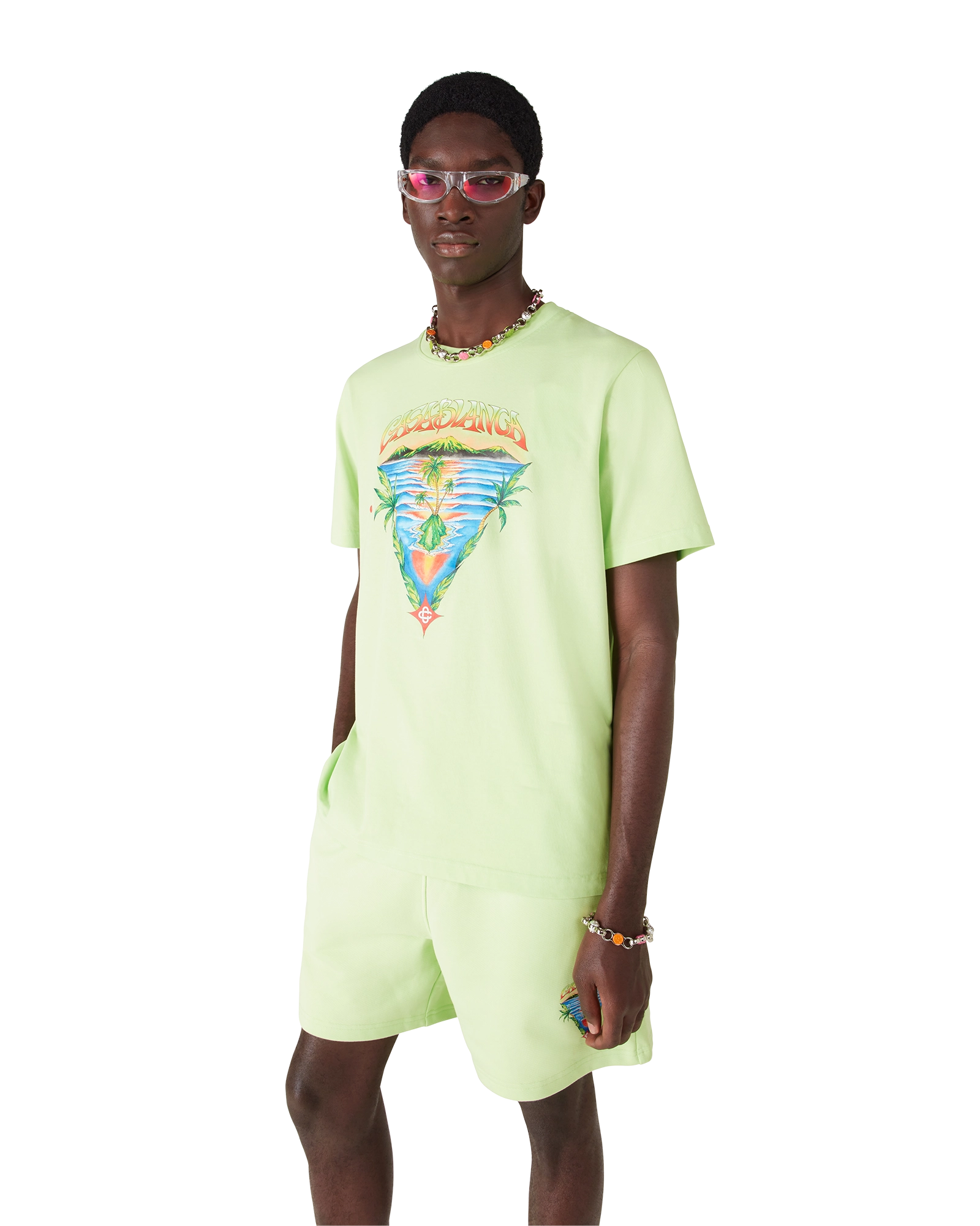 Casablanca Innocence Triangle t-shirt verde tramonto