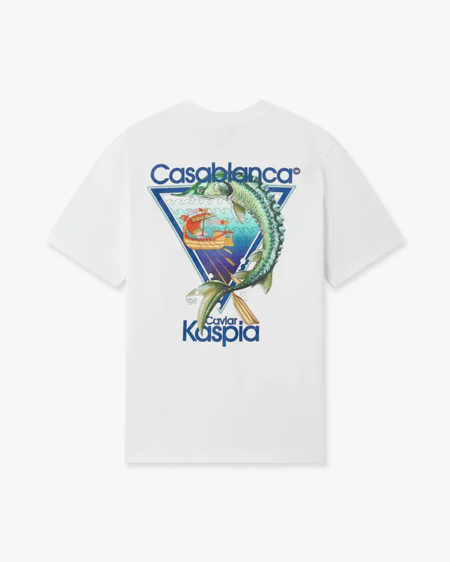Casablanca Casa Kaspia t-shirt cotone bianca taglia M