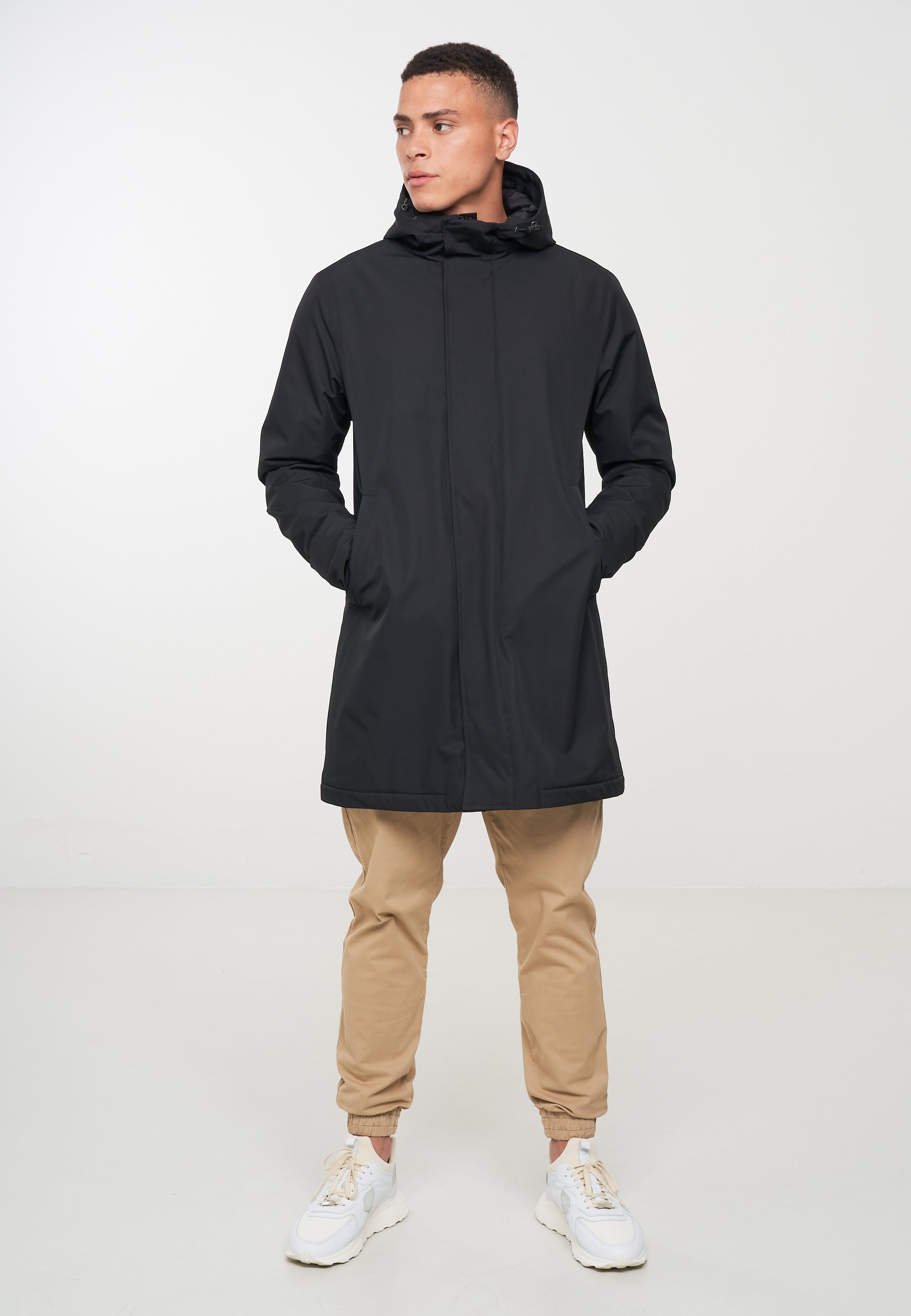 Recolution Teak parka nero poliestere riciclato idrorepellente
