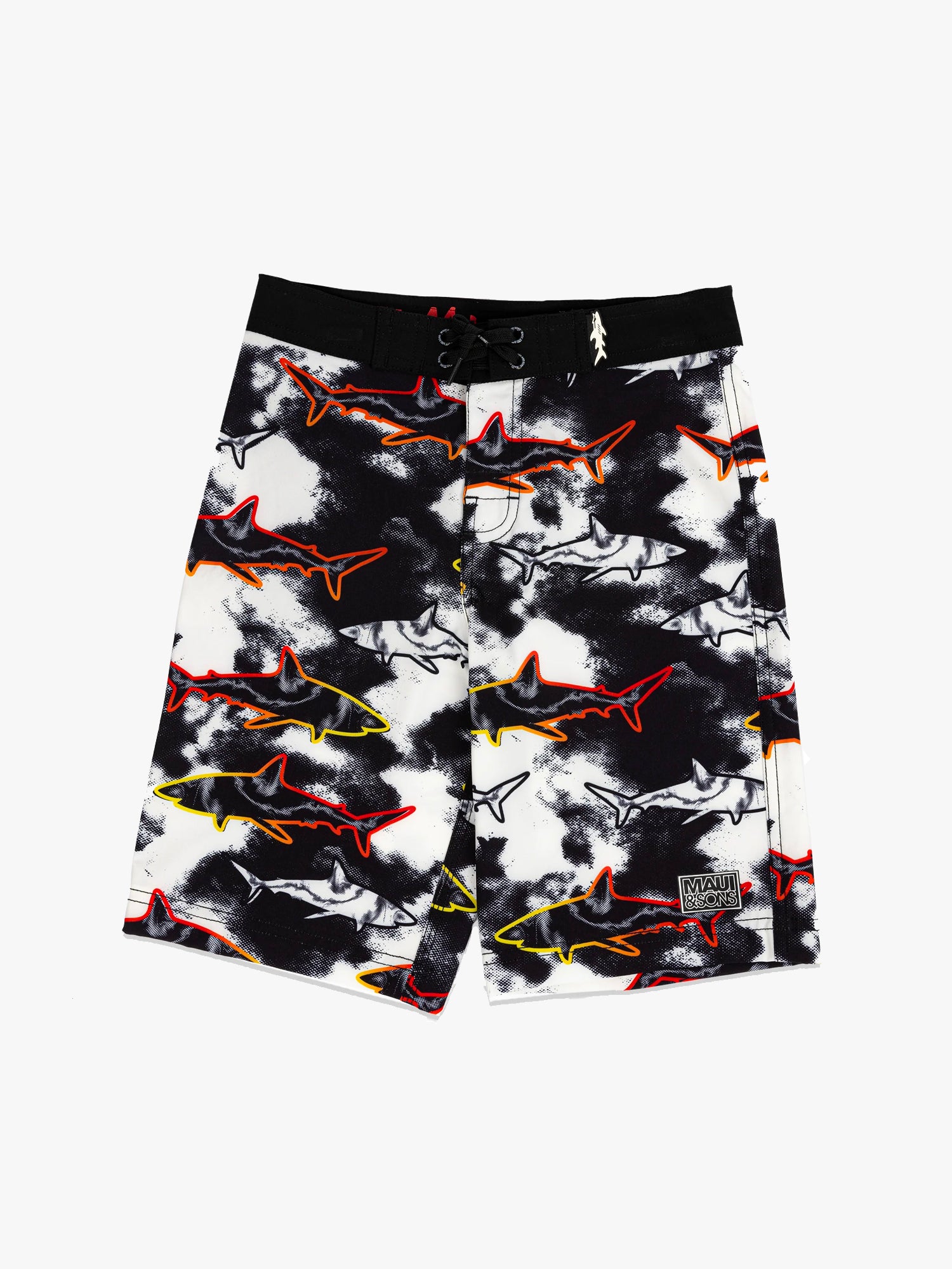 Maui and Sons Line Up costume boardshort nero bambino