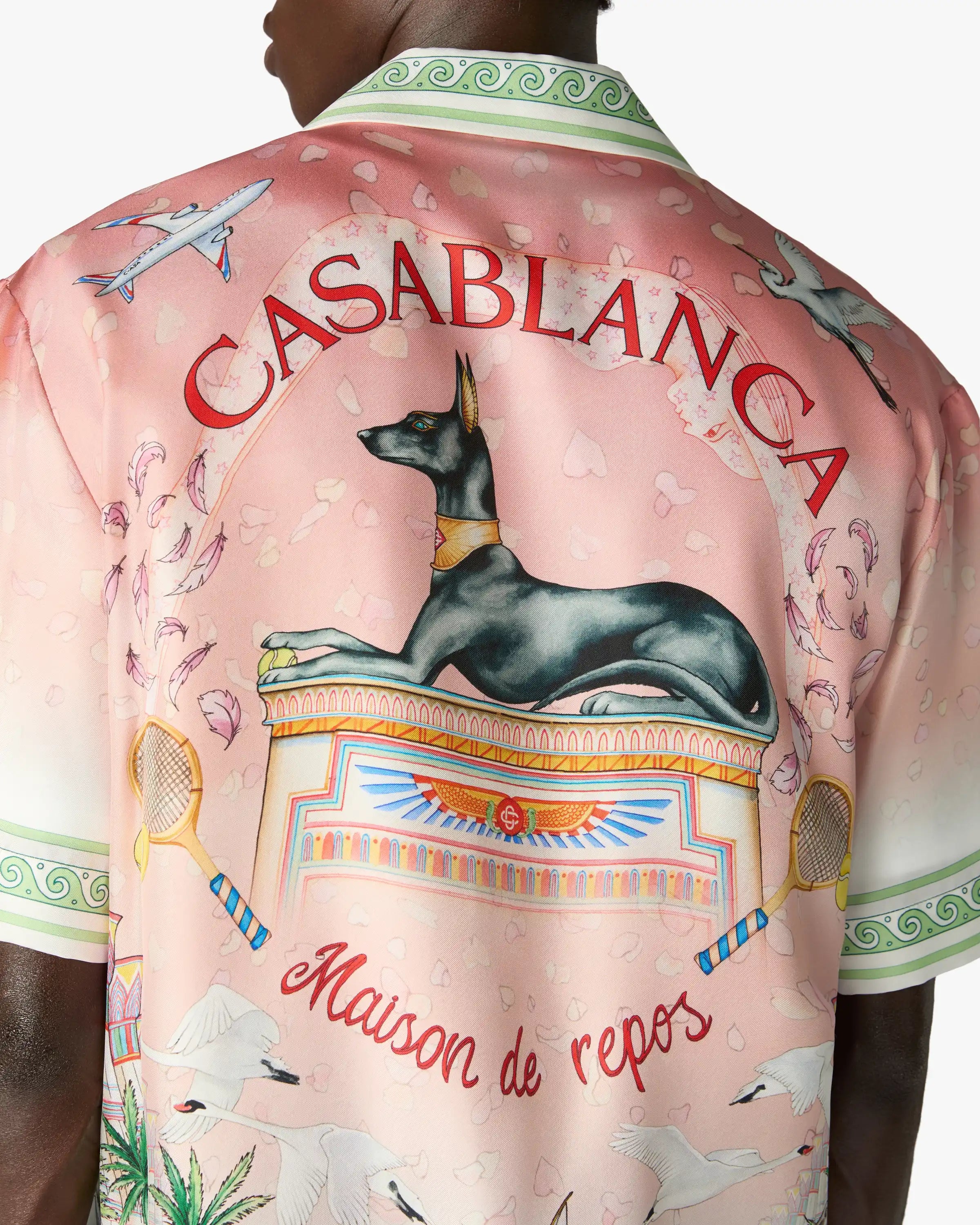 Casablanca Ethereal Camicia Seta Rosa Manica Corta