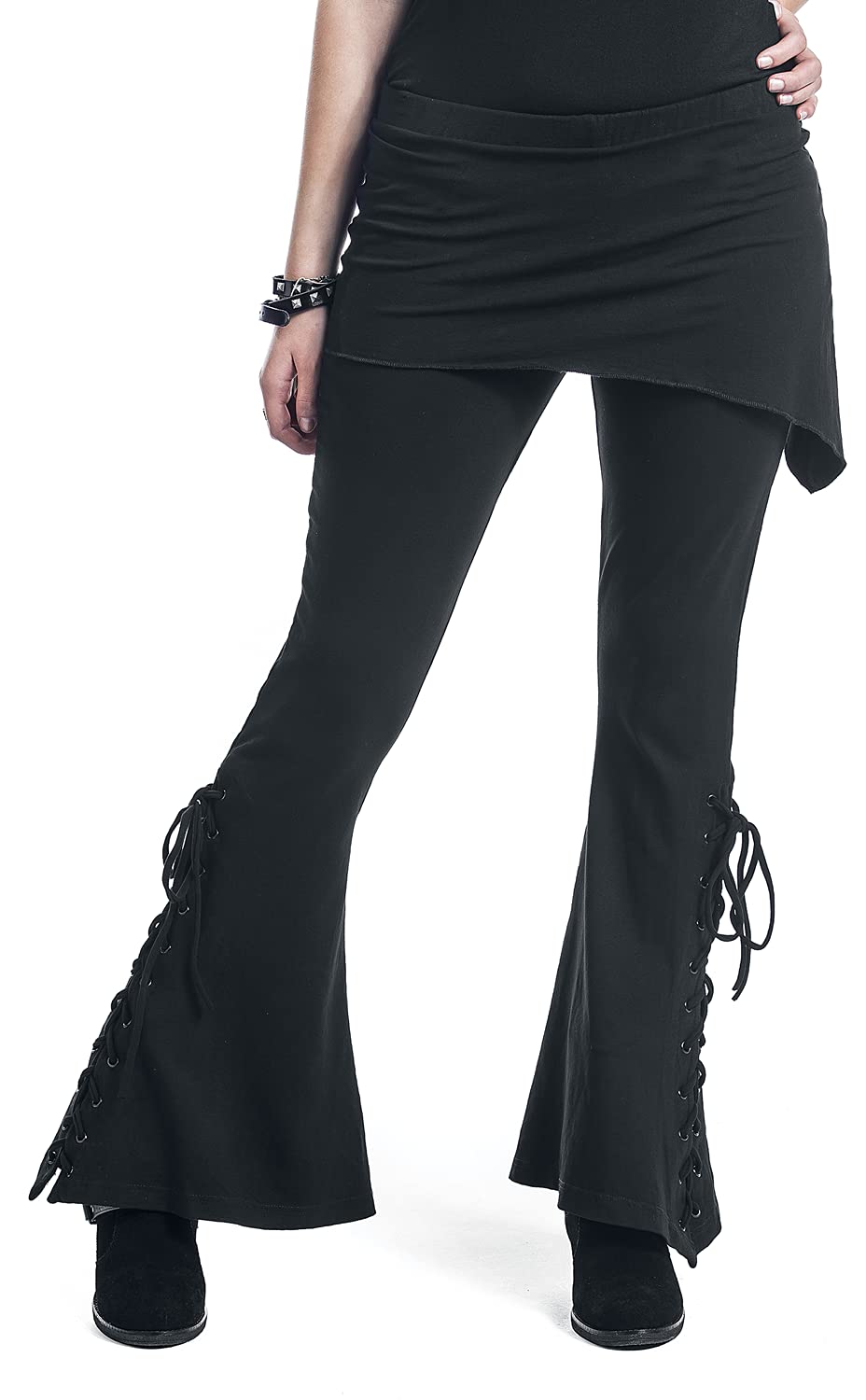 Gothicana by EMP Leggings Neri Bootcut Gonna Pantaloni M Gotici