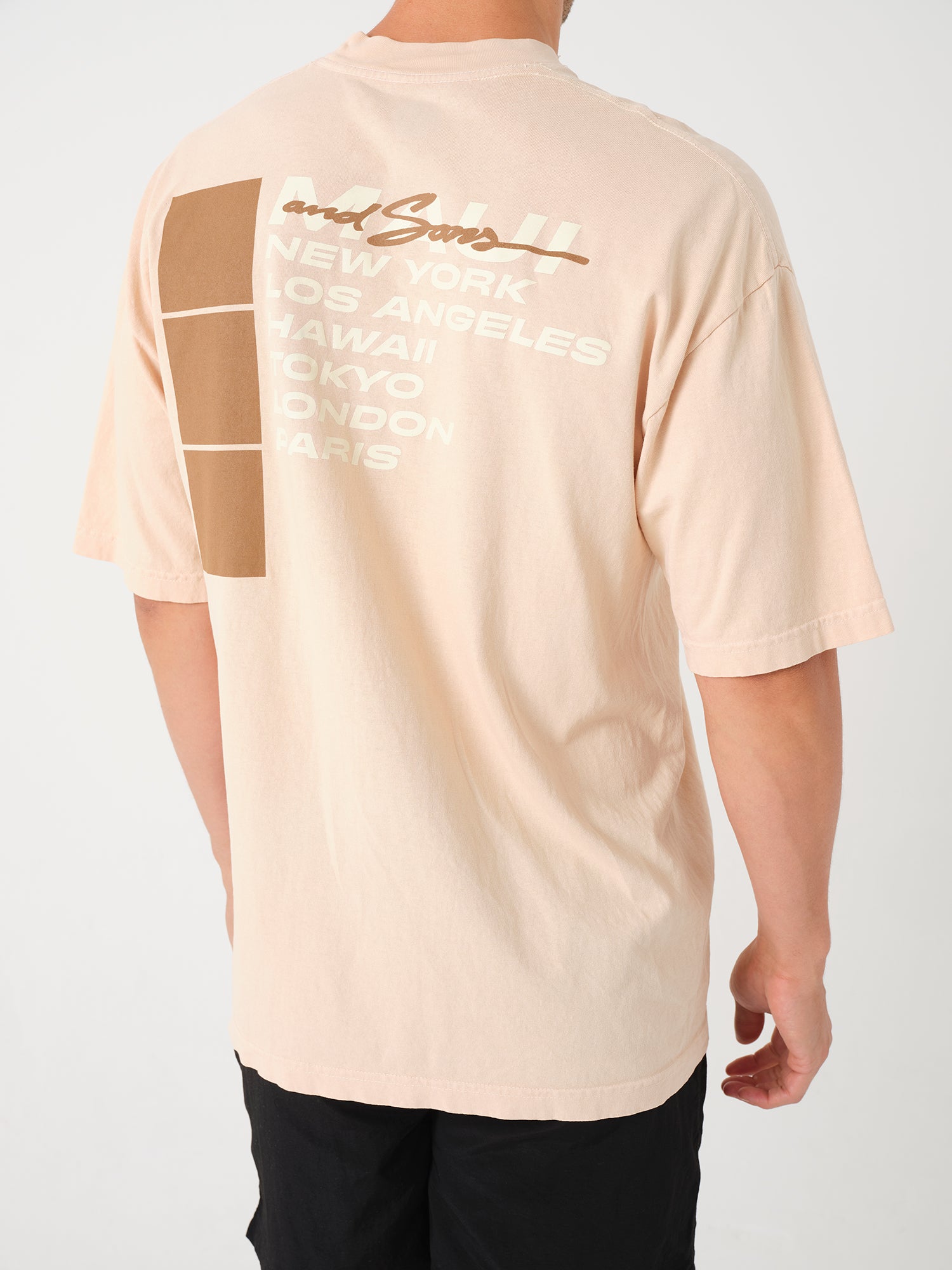 Maui and Sons City Wave maglietta beige vestibilità classica