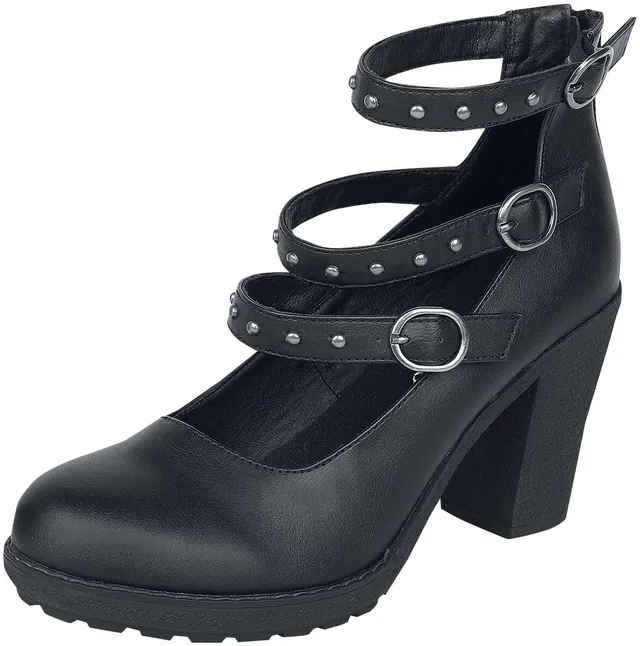 Gothicana by EMP tacchi alti neri con rivetti