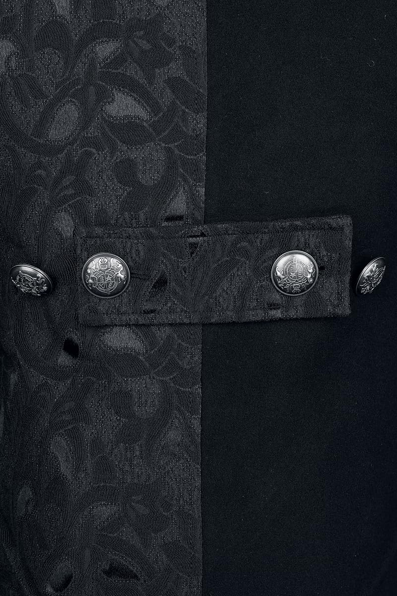 Gothicana by EMP cappotto donna nero fodera rossa broccato