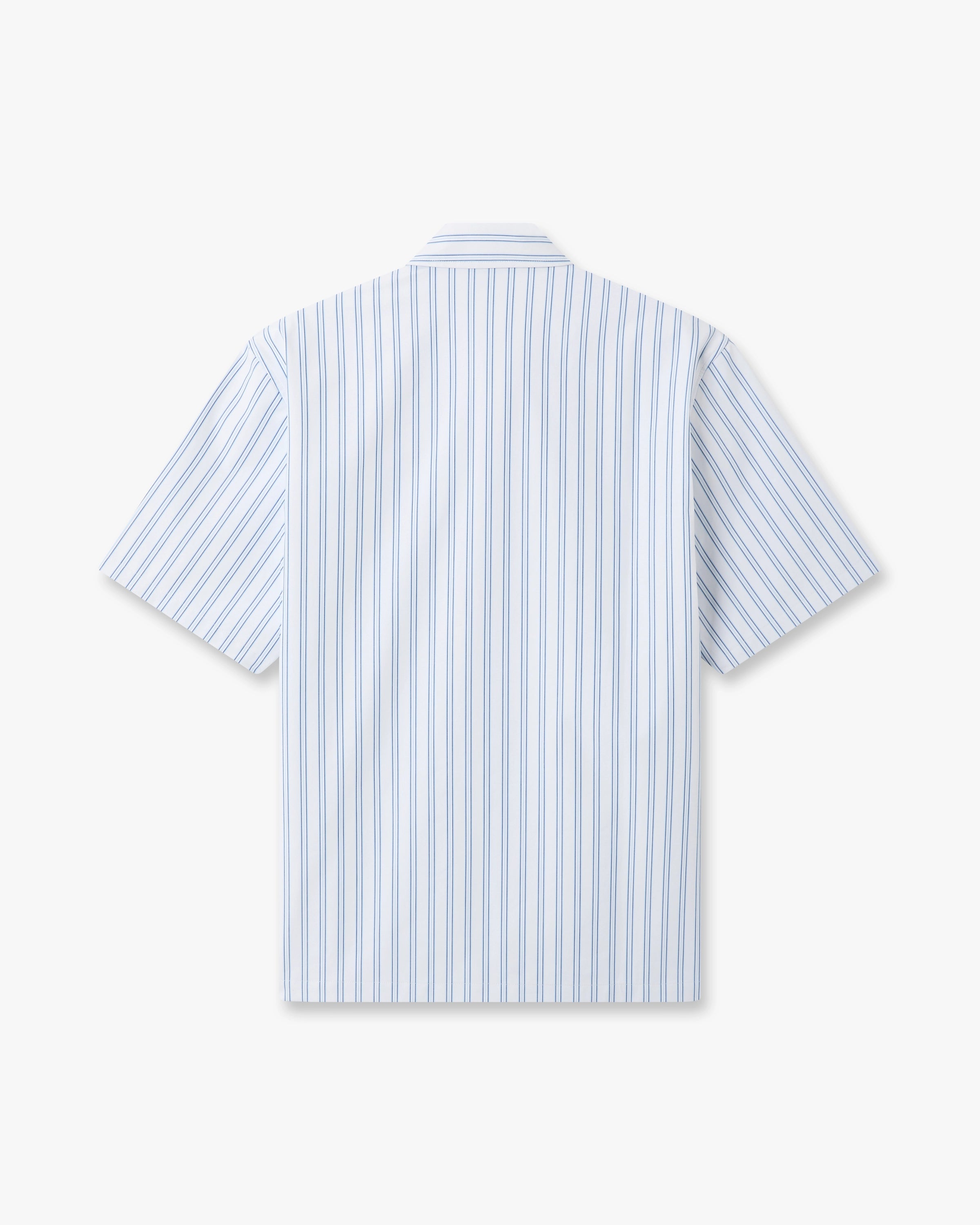 Casablanca Striped camicia uomo bianco blu zip