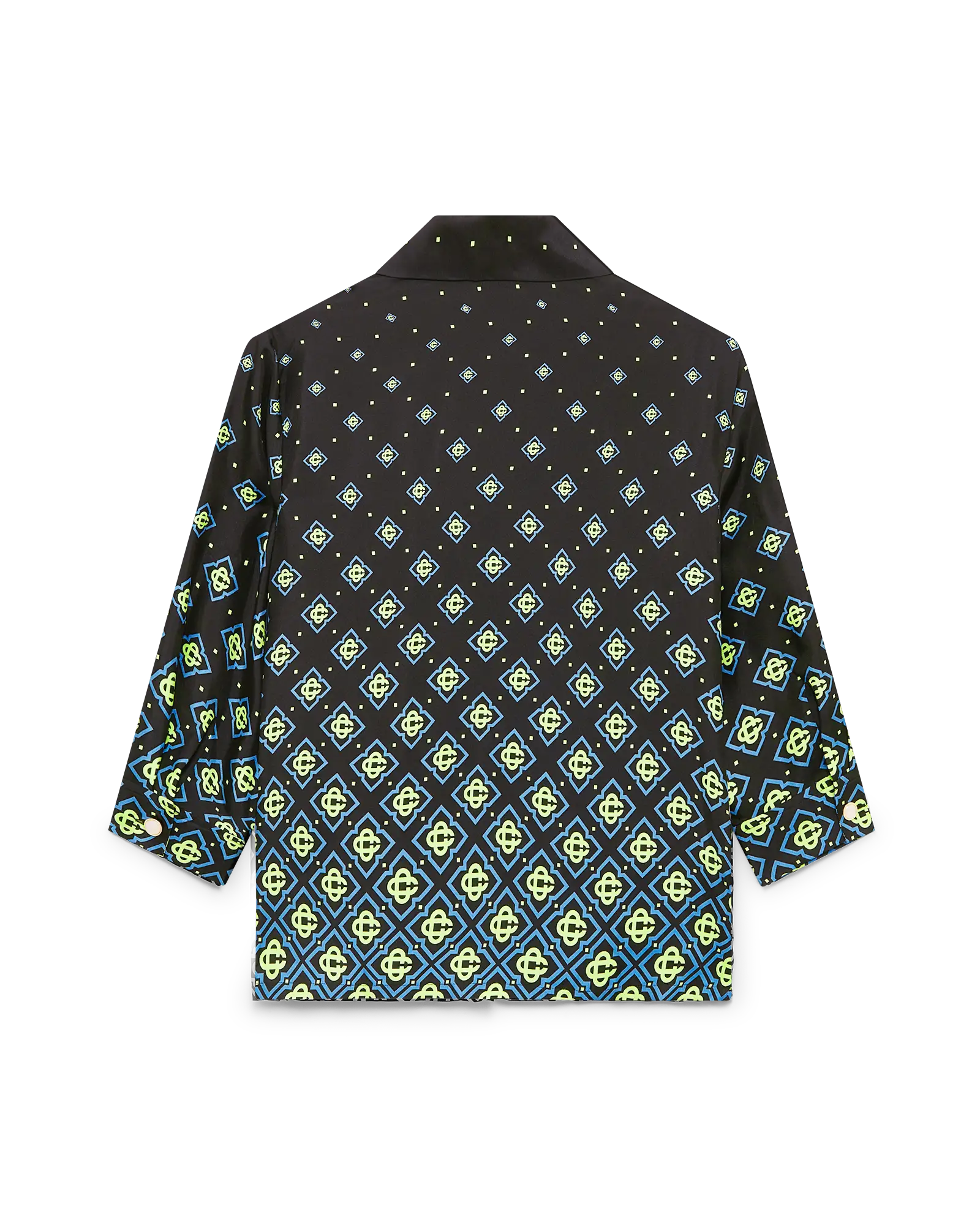 Casablanca Degrade Monogram camicia seta nera maniche lunghe