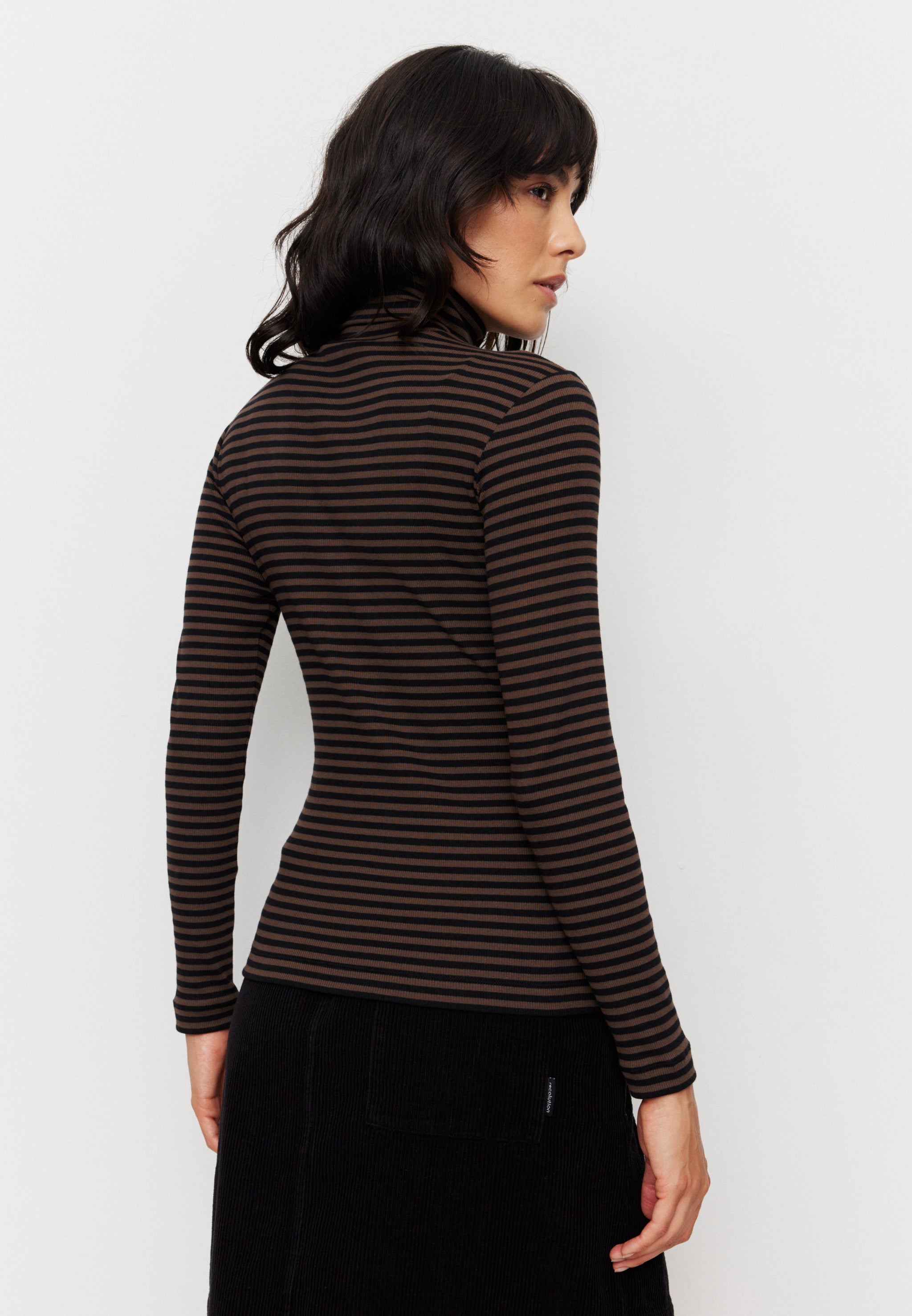 Recolution Liatris Stripes longsleeve righe marrone