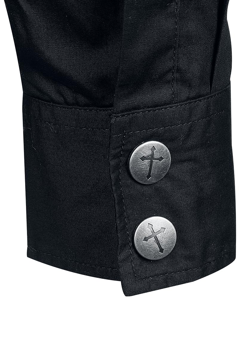 Gothicana by EMP Camicia Nera Uomo maniche lunghe taglia L