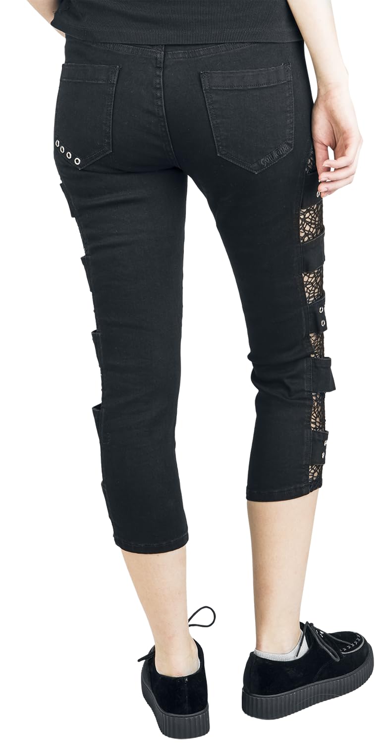 Gothicana by EMP pantaloncini 3/4 denim neri rete 30