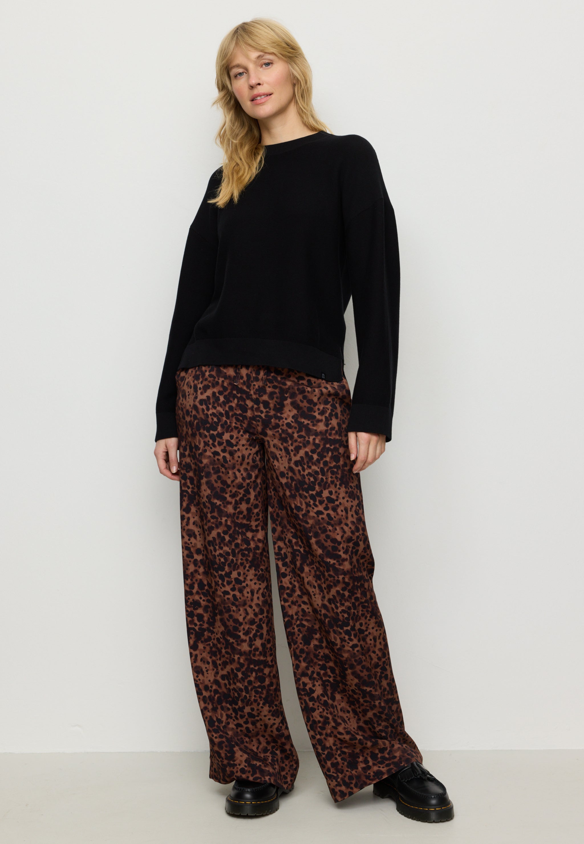 Recolution Syringa Leo pantaloni donna cognac brown viscosa