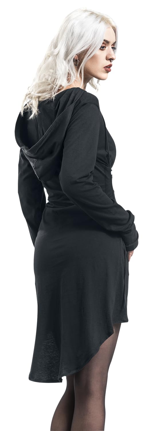 Gothicana by EMP Abito Felpa Nero con Cappuccio M Gothic