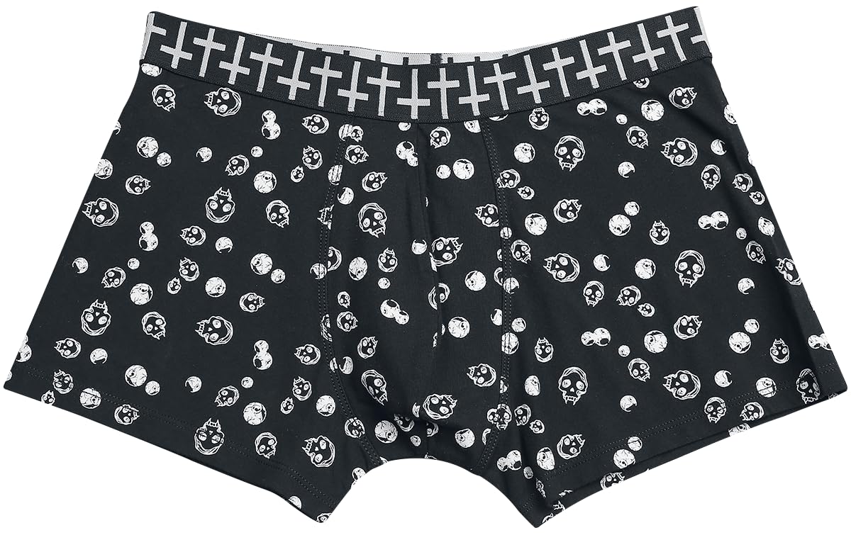 Gothicana by EMP set 3 boxer neri con stampa uomo
