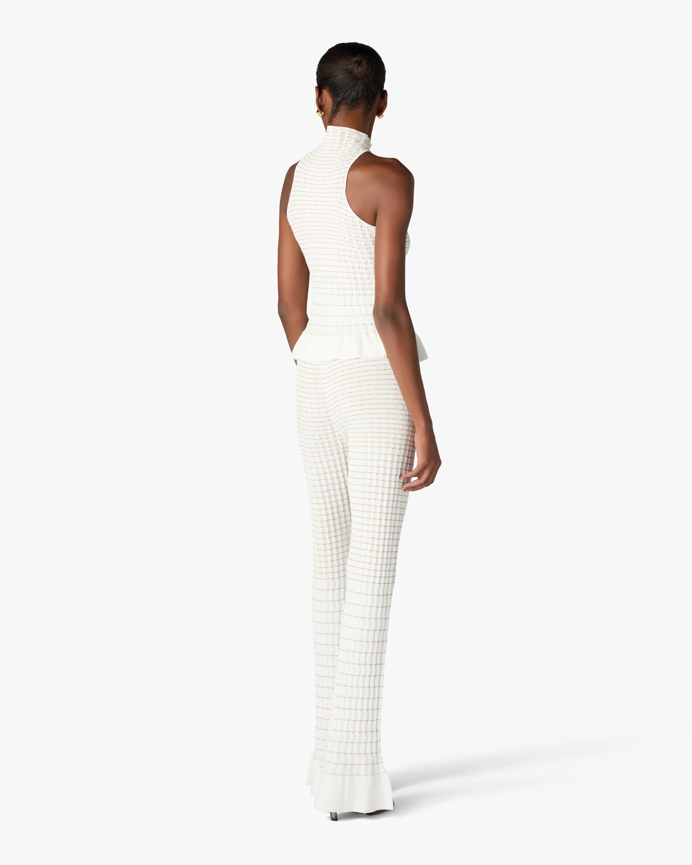 Casablanca Pleated Mosaic top donna bianco plissettato