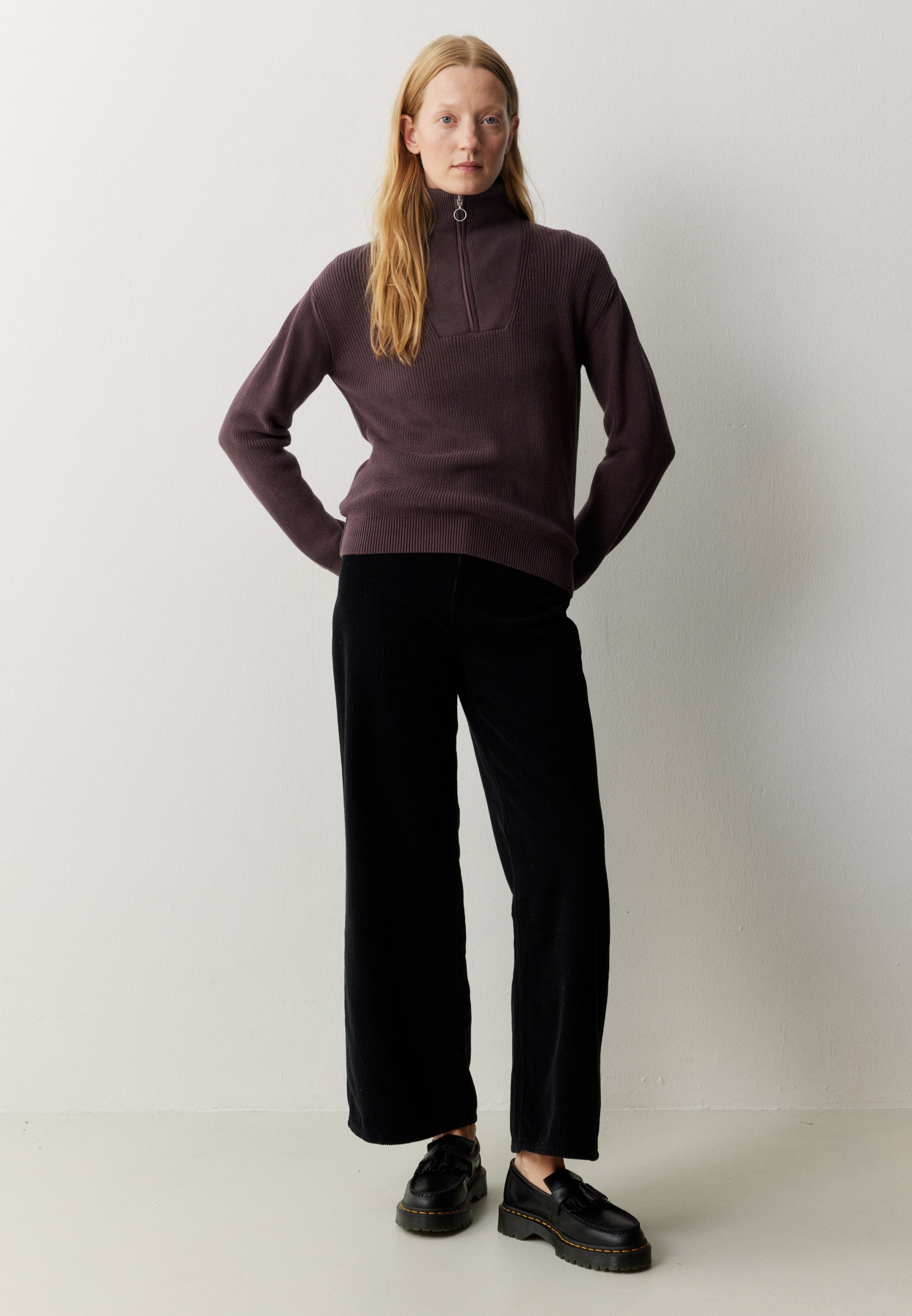 Recolution Nigella maglione zip cotone bio viola