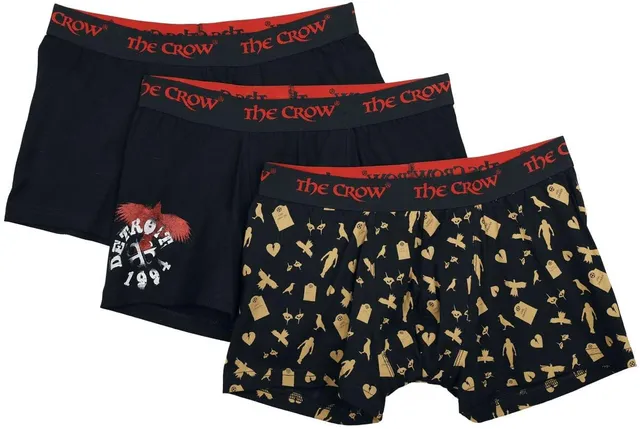 Gothicana by EMP Confezione 3 Boxer Neri Stampa uomo