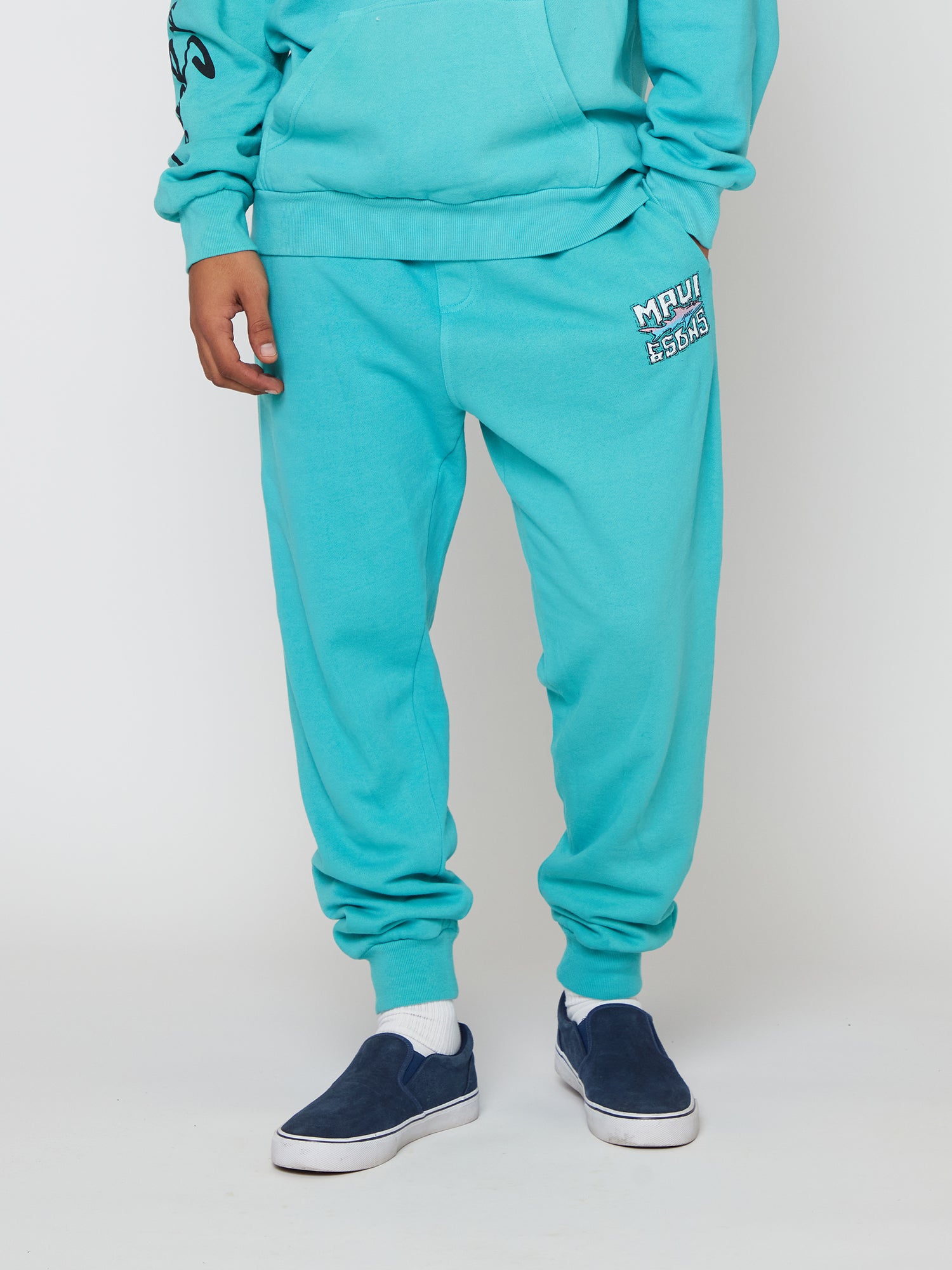 Maui and Sons Booyah jogger felpa cotone blu piscina