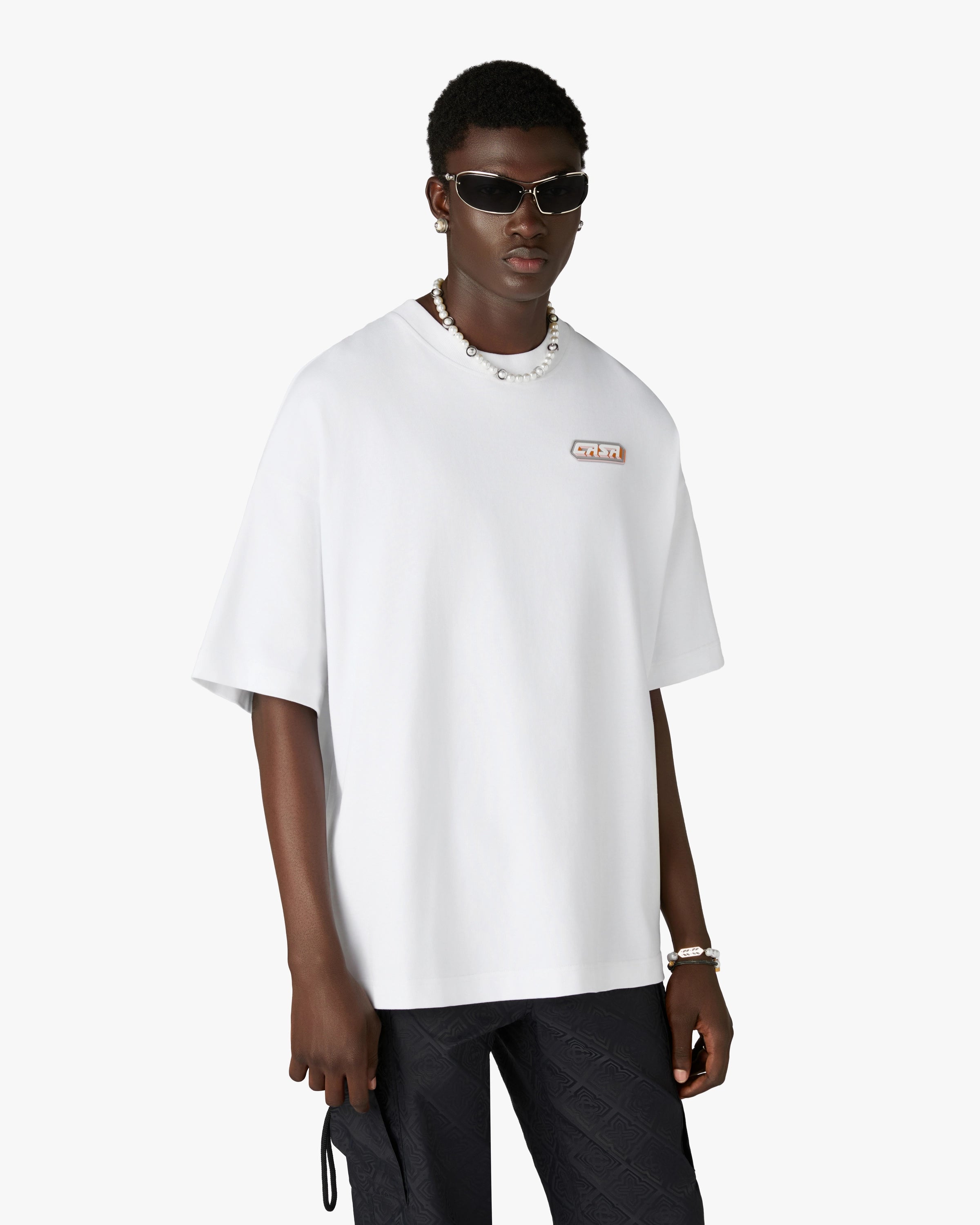 Casablanca Casa Racing t-shirt uomo bianca oversize