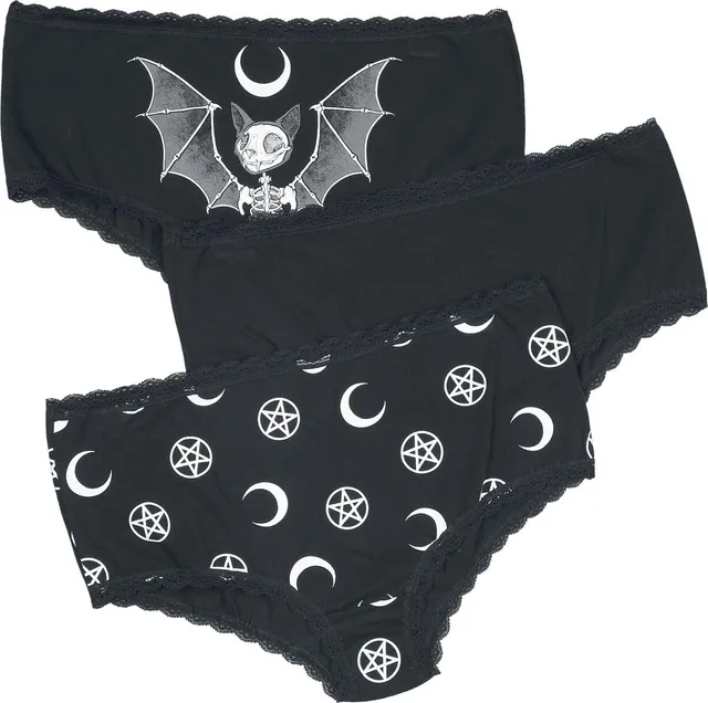 Gothicana by EMP Intimo donna nero 3 pezzi taglia M gotico