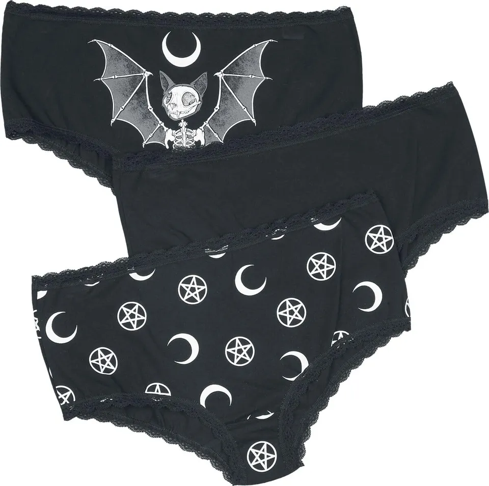 Gothicana by EMP Intimo donna nero 3 pezzi taglia M gotico