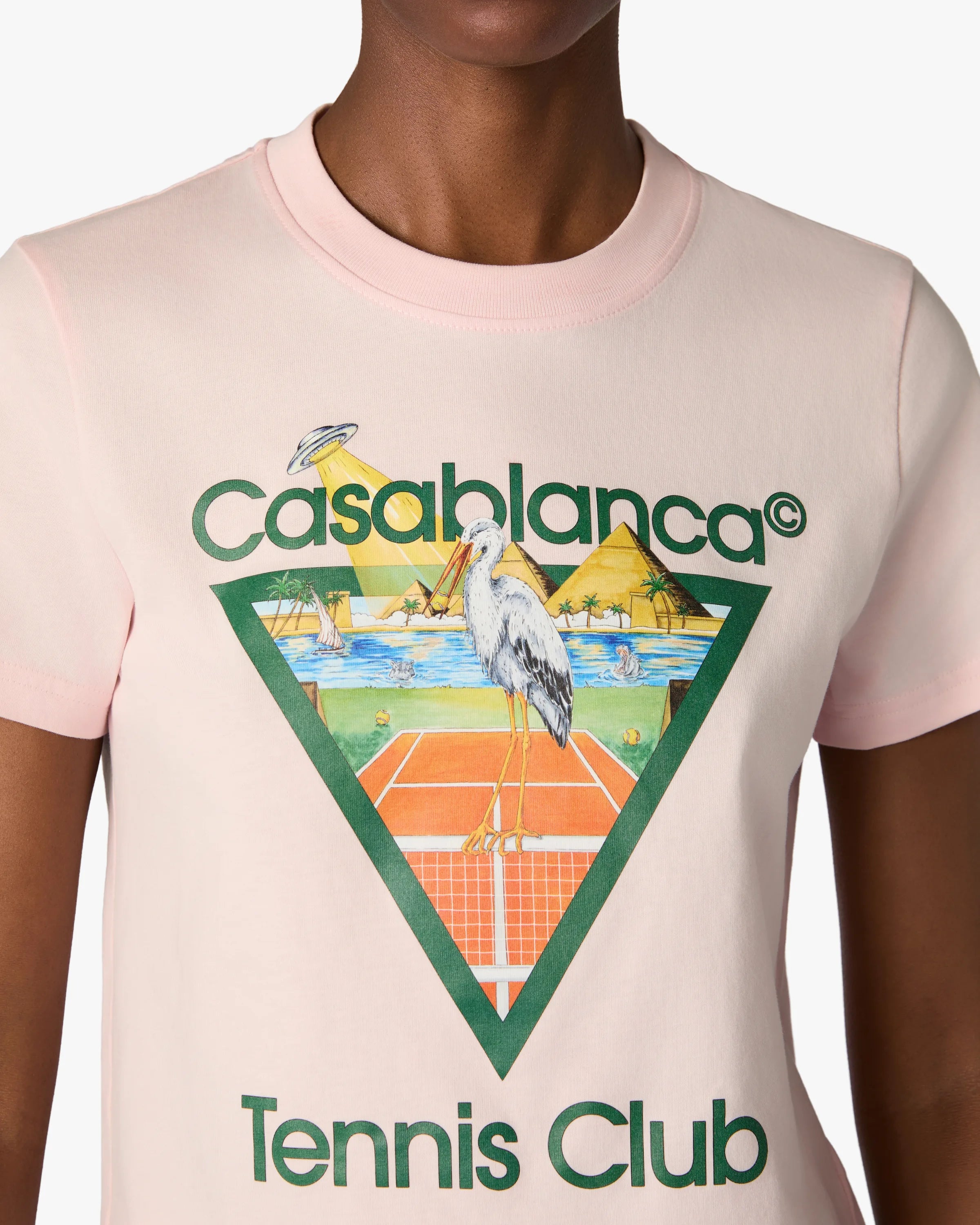 Casablanca Tennis Club t-shirt rosa cotone