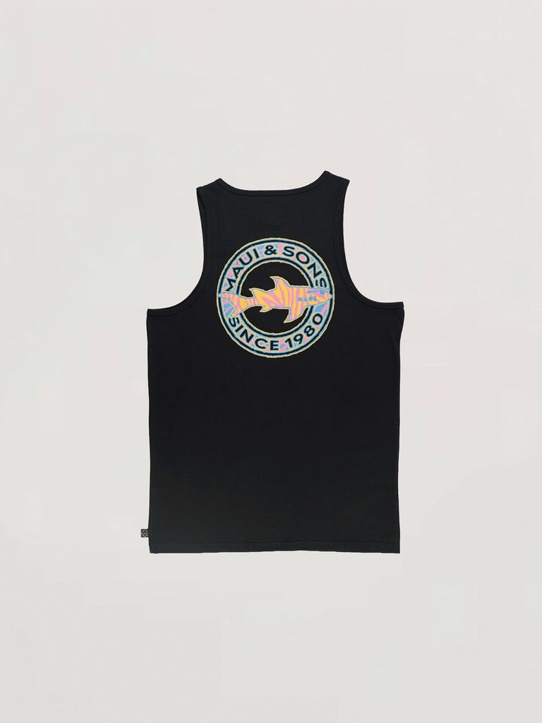 Maui and Sons Bigbright canotta nera grafica squalo