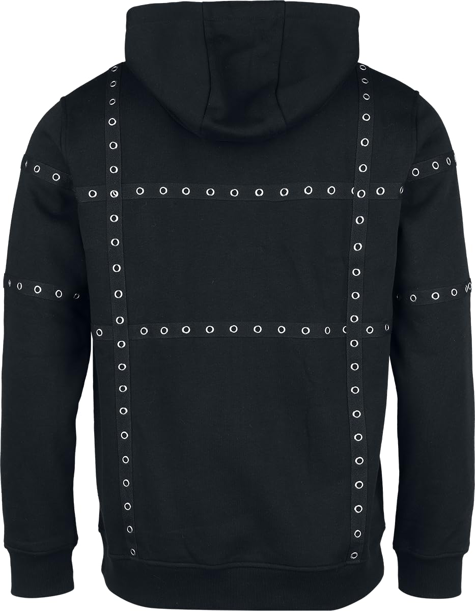 Gothicana by EMP Felpa uomo nera zip interno felpato