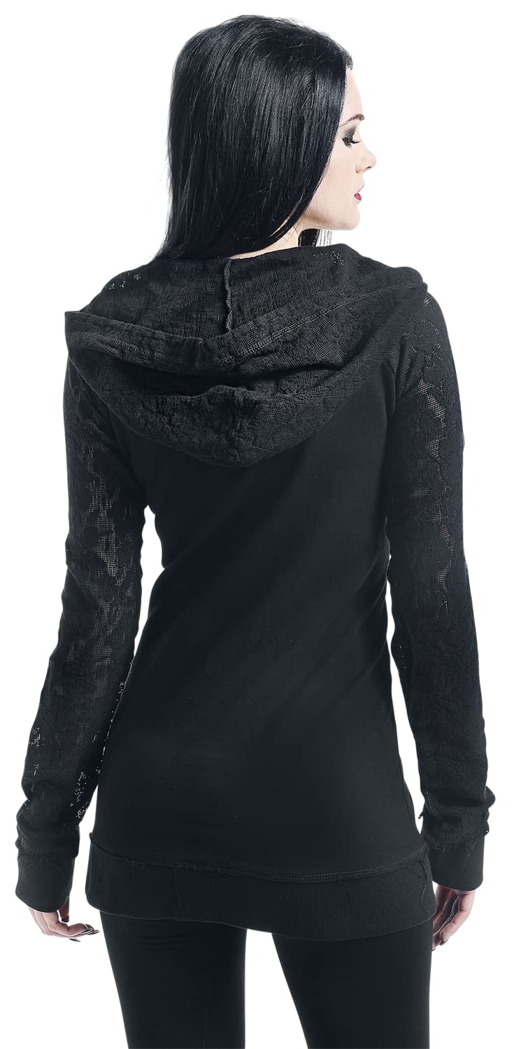 Gothicana by EMP maglione nero cappuccio pizzo taglia S