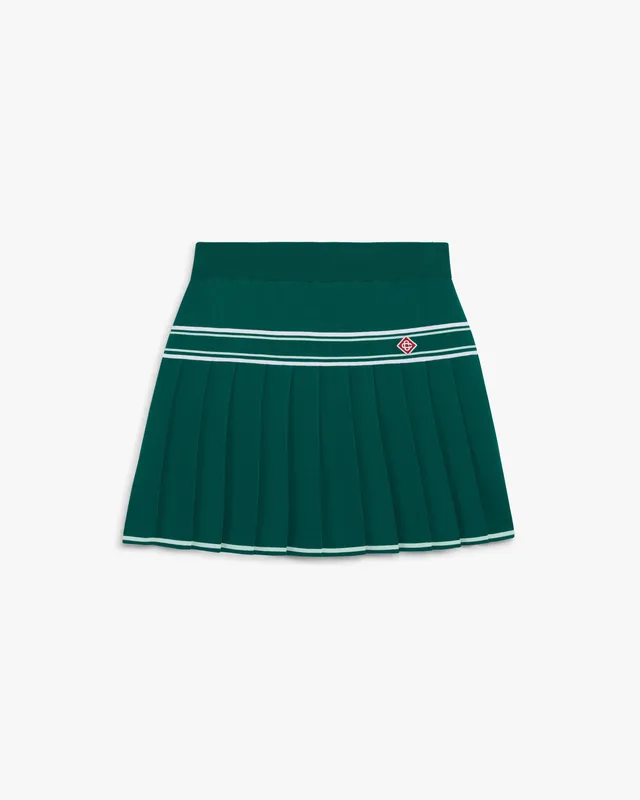 Casablanca Pleated Knit gonna mini verde plisse