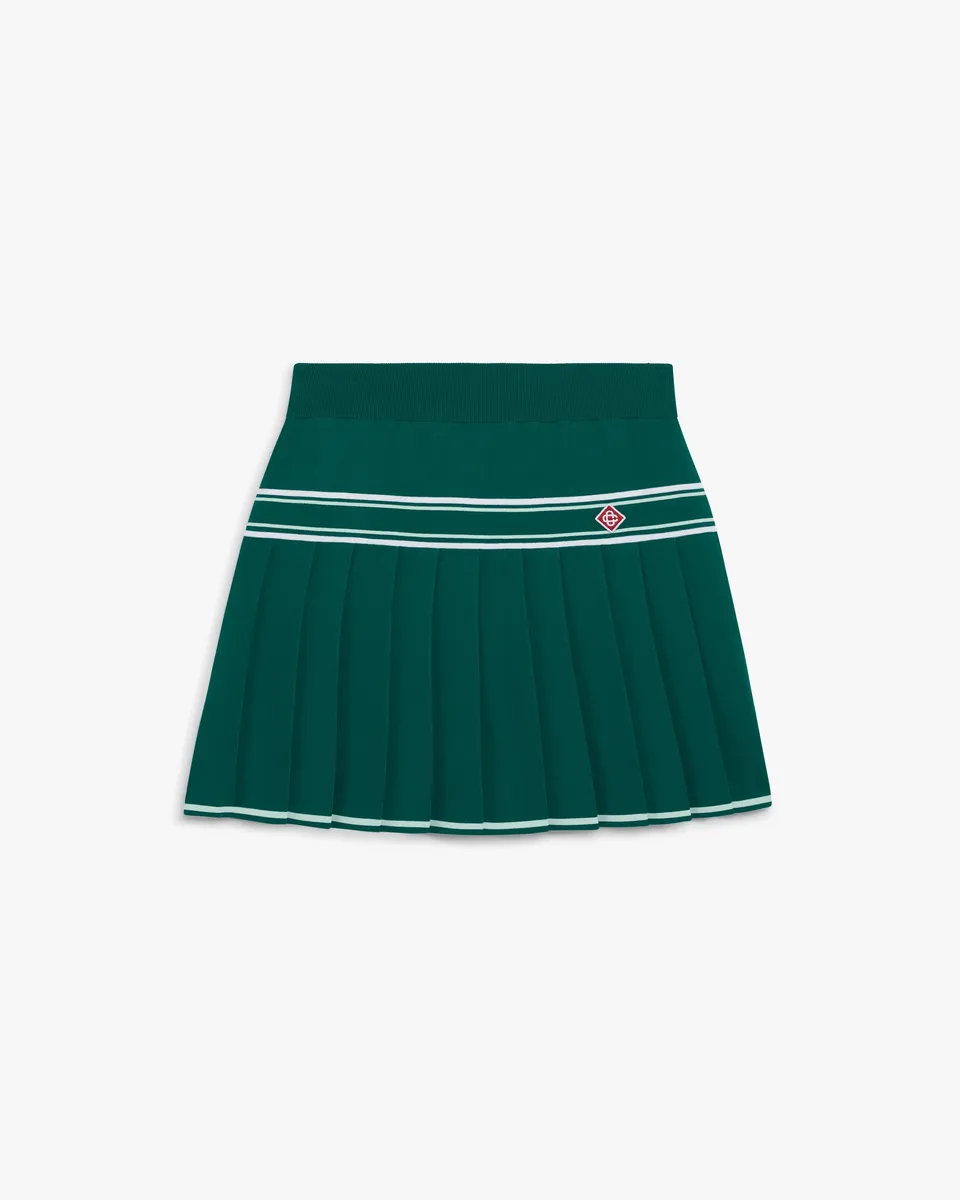 Casablanca Pleated Knit gonna mini verde plisse