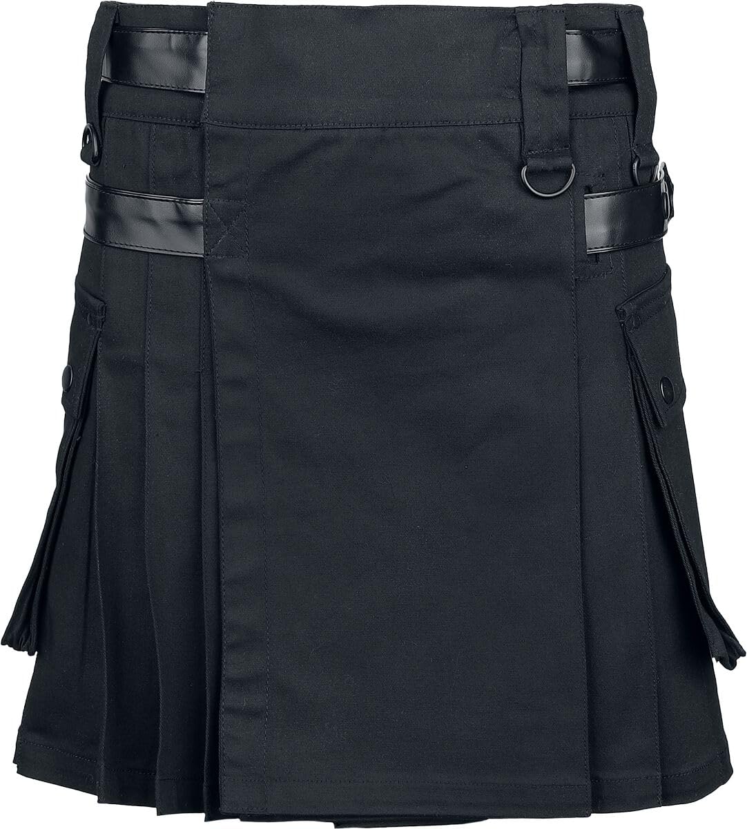 Gothicana by EMP Kilt gonna nera a pieghe fibbia tasche