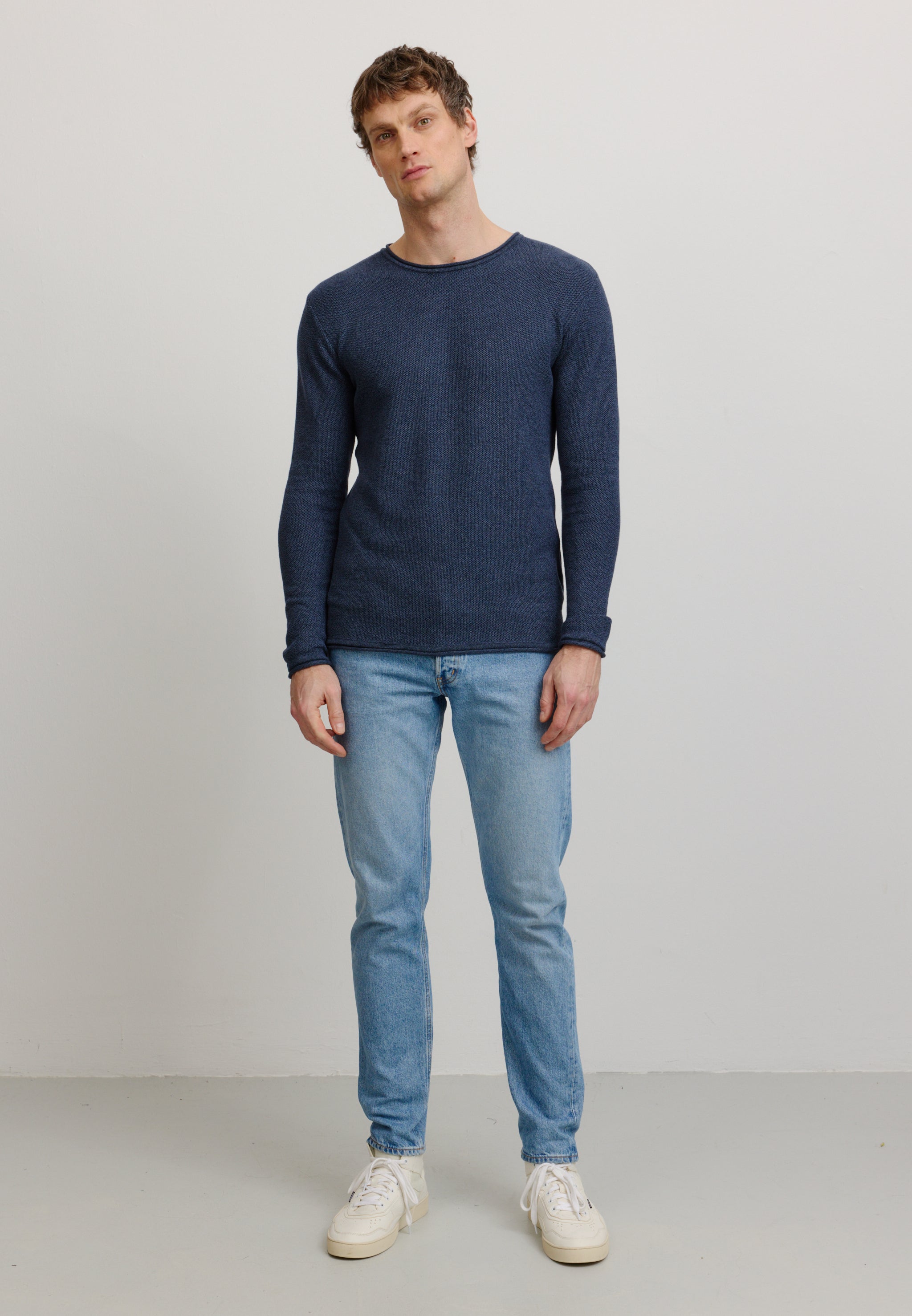 Recolution Eukalyptus maglione uomo blu cotone bio