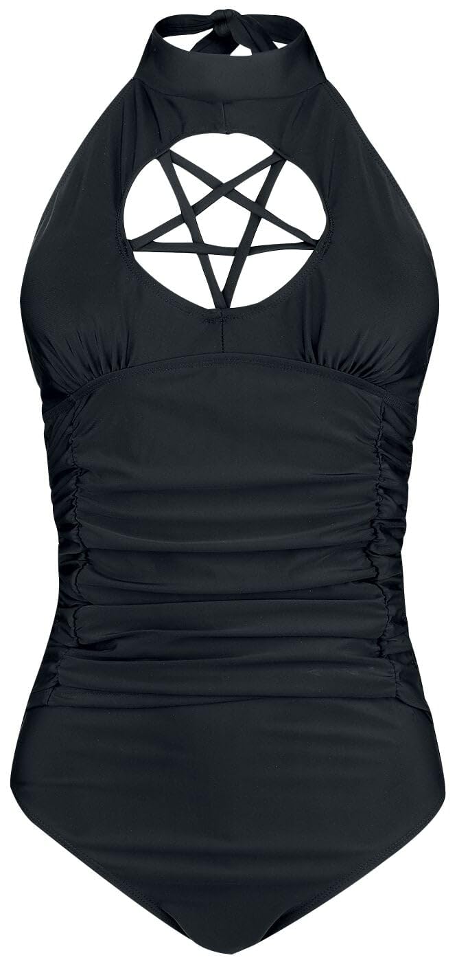 Gothicana by EMP Costume da Bagno Nero con Pentacolo
