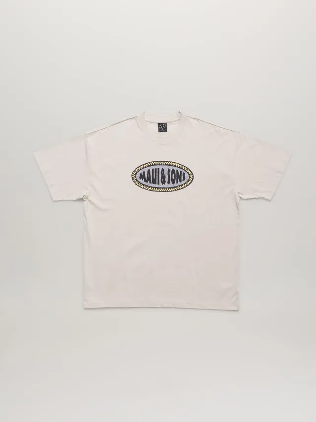 Maui and Sons Madras maglietta cemento cotone pesante