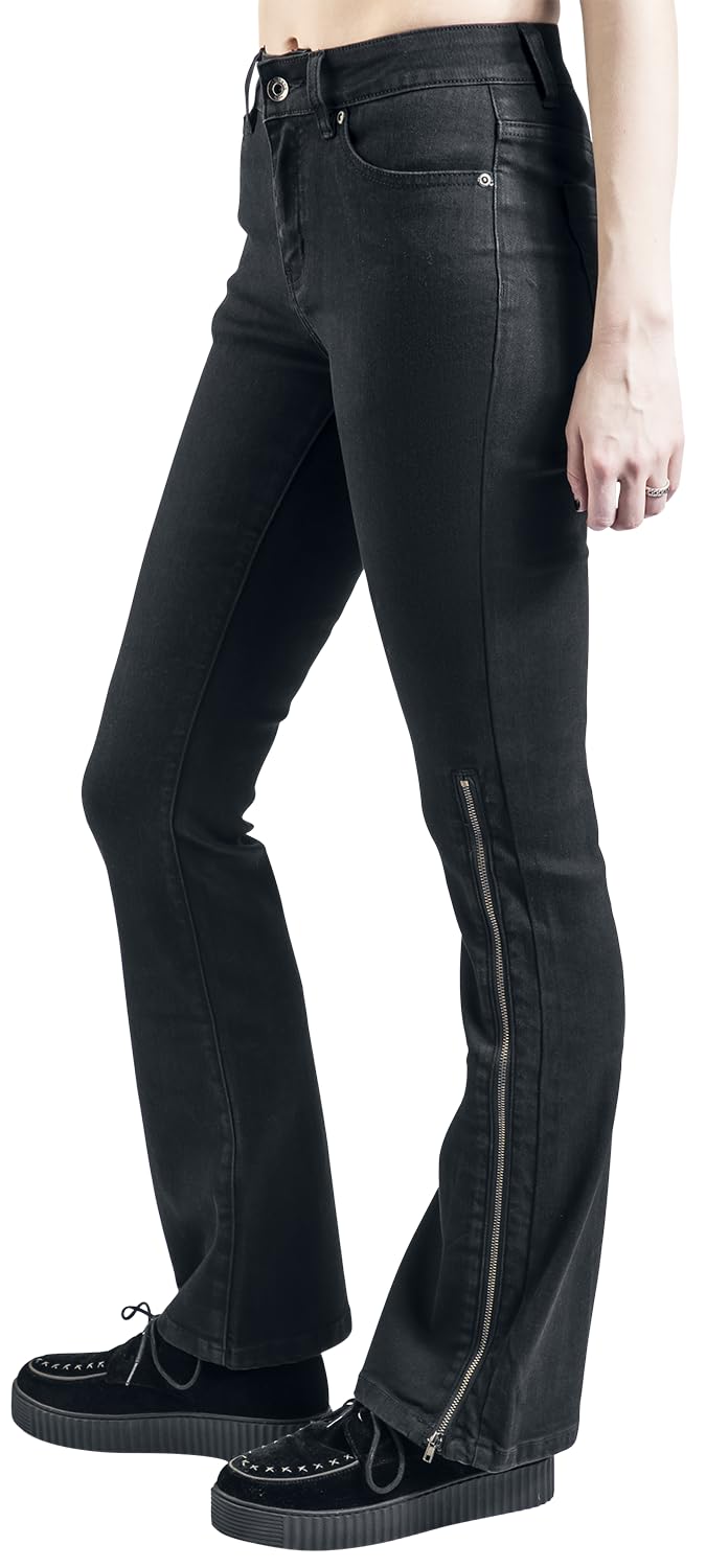 Gothicana by EMP Jeans Boot Cut donna neri 5 tasche