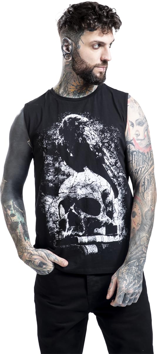 Gothicana by EMP Canotta Nera Scollo Rotondo Uomo