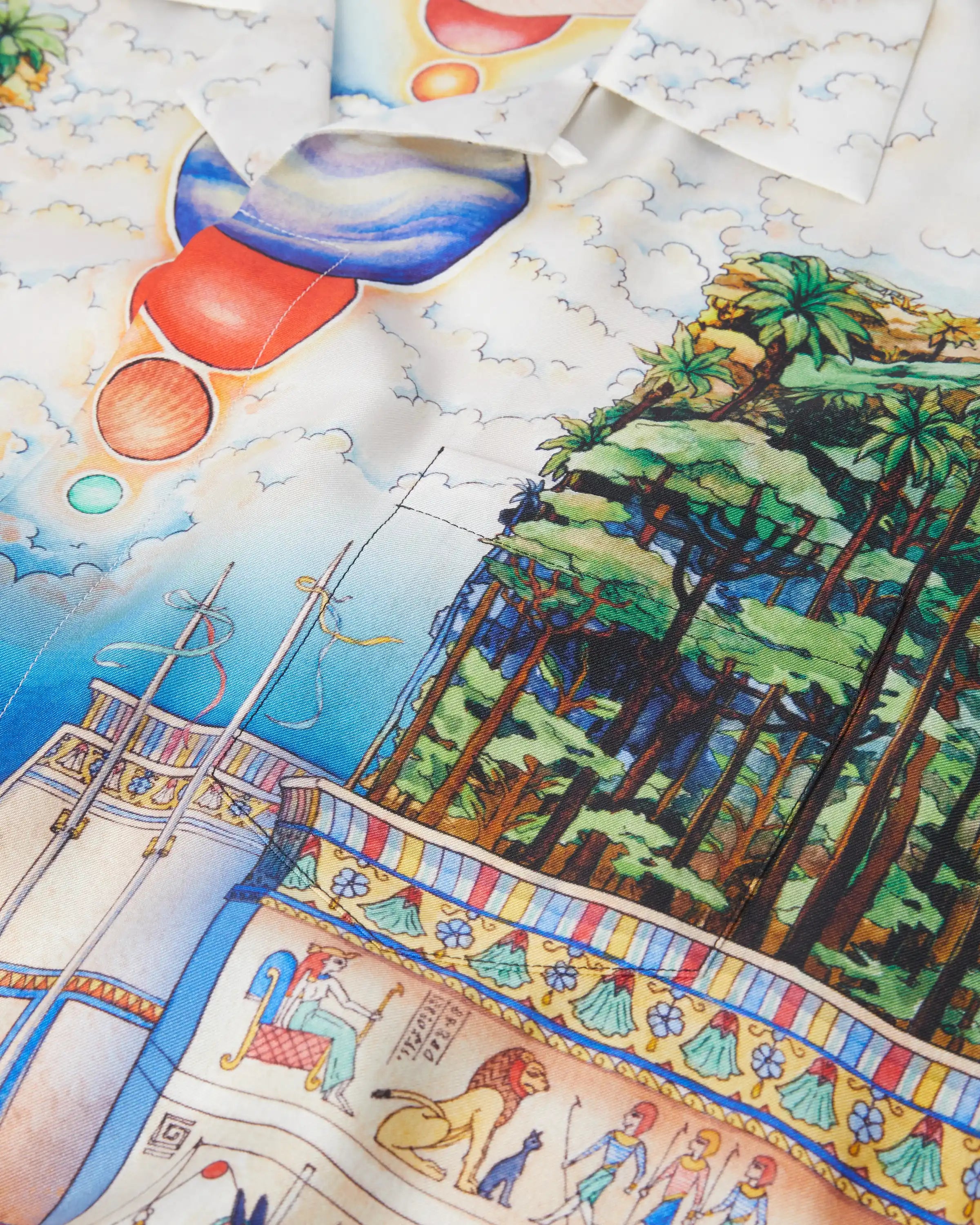 Casablanca Trompe L'Oeil camicia seta multicolore