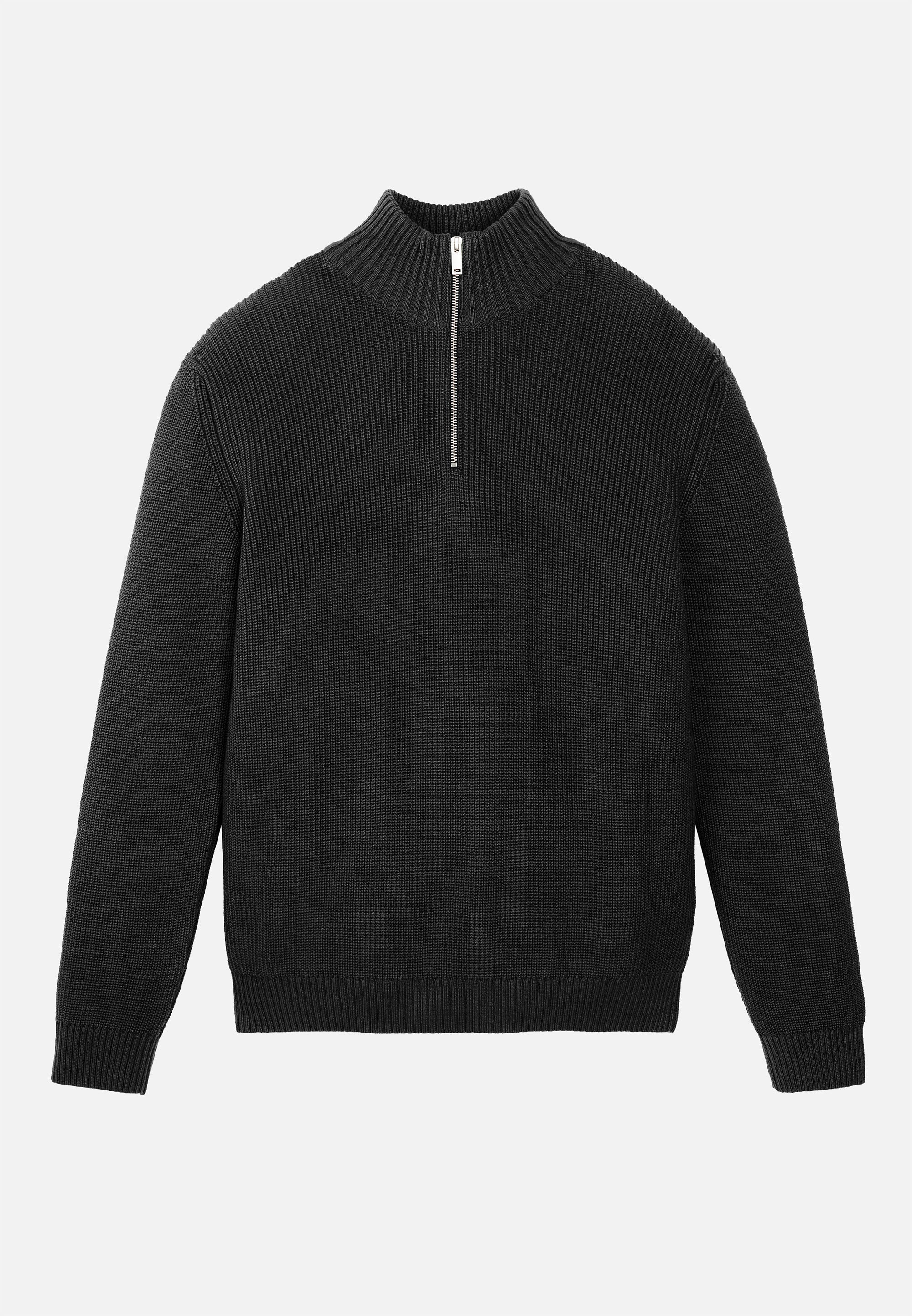 Recolution Helantium maglione nero cotone bio zip