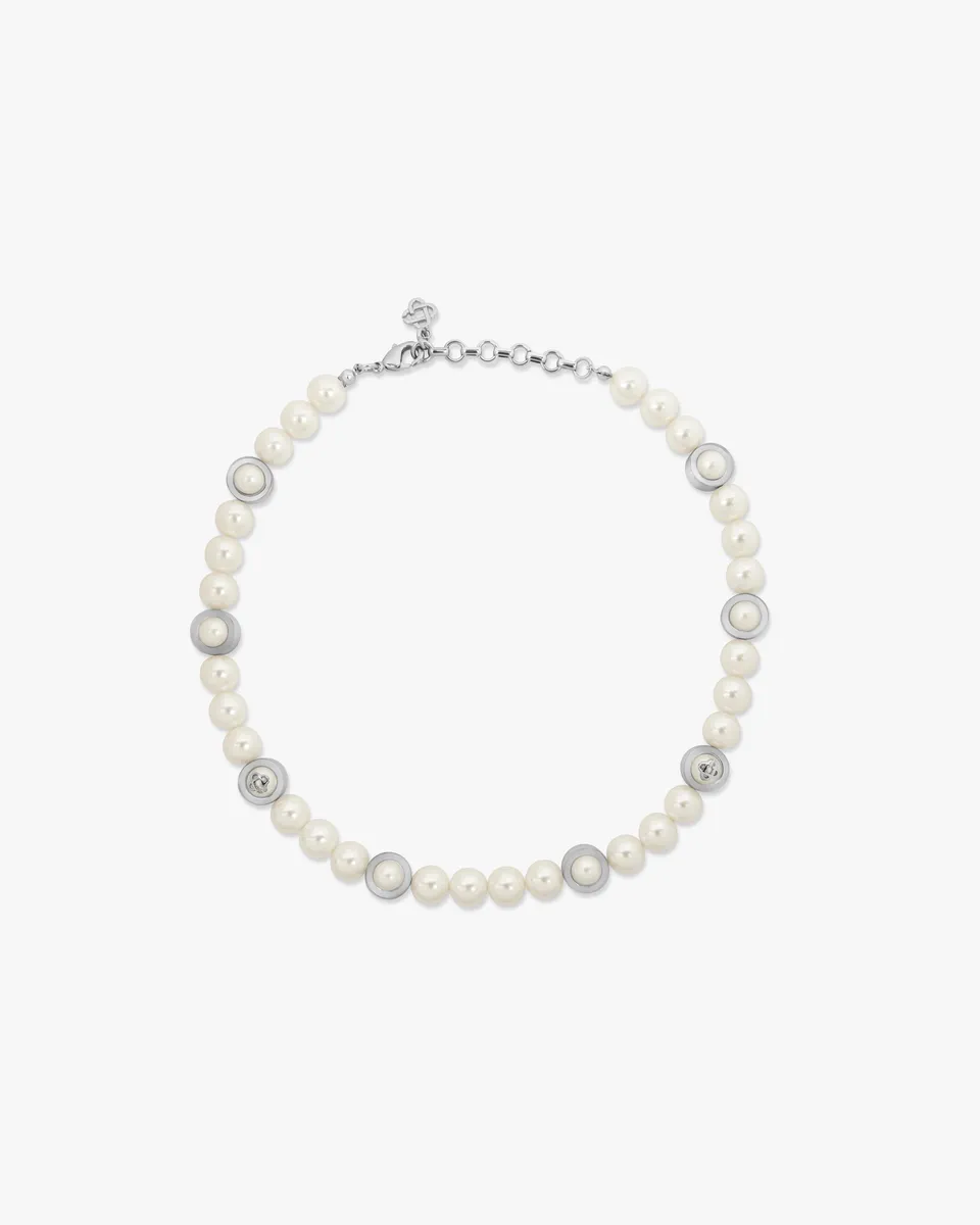 Casablanca Sci-Fi Pearl collana perle argento unisex