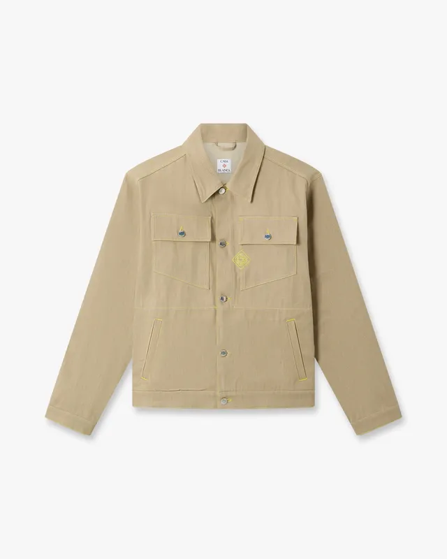 Casablanca Desert Canvas giacca denim beige cotone