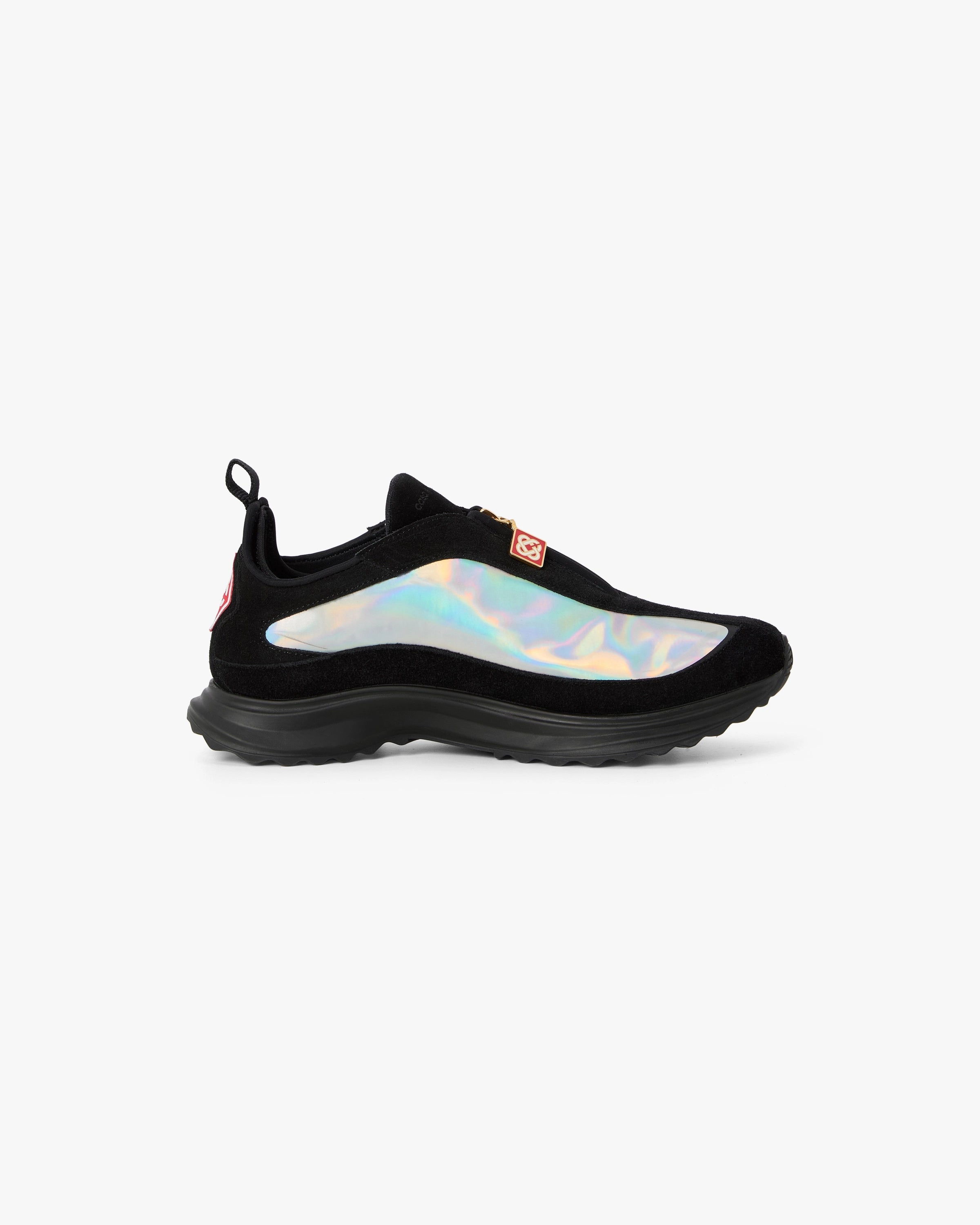 Casablanca Stade Zip sneakers nere argento pelle