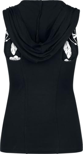 Gothicana by EMP Top Nero Cappuccio Stampa Frontale M