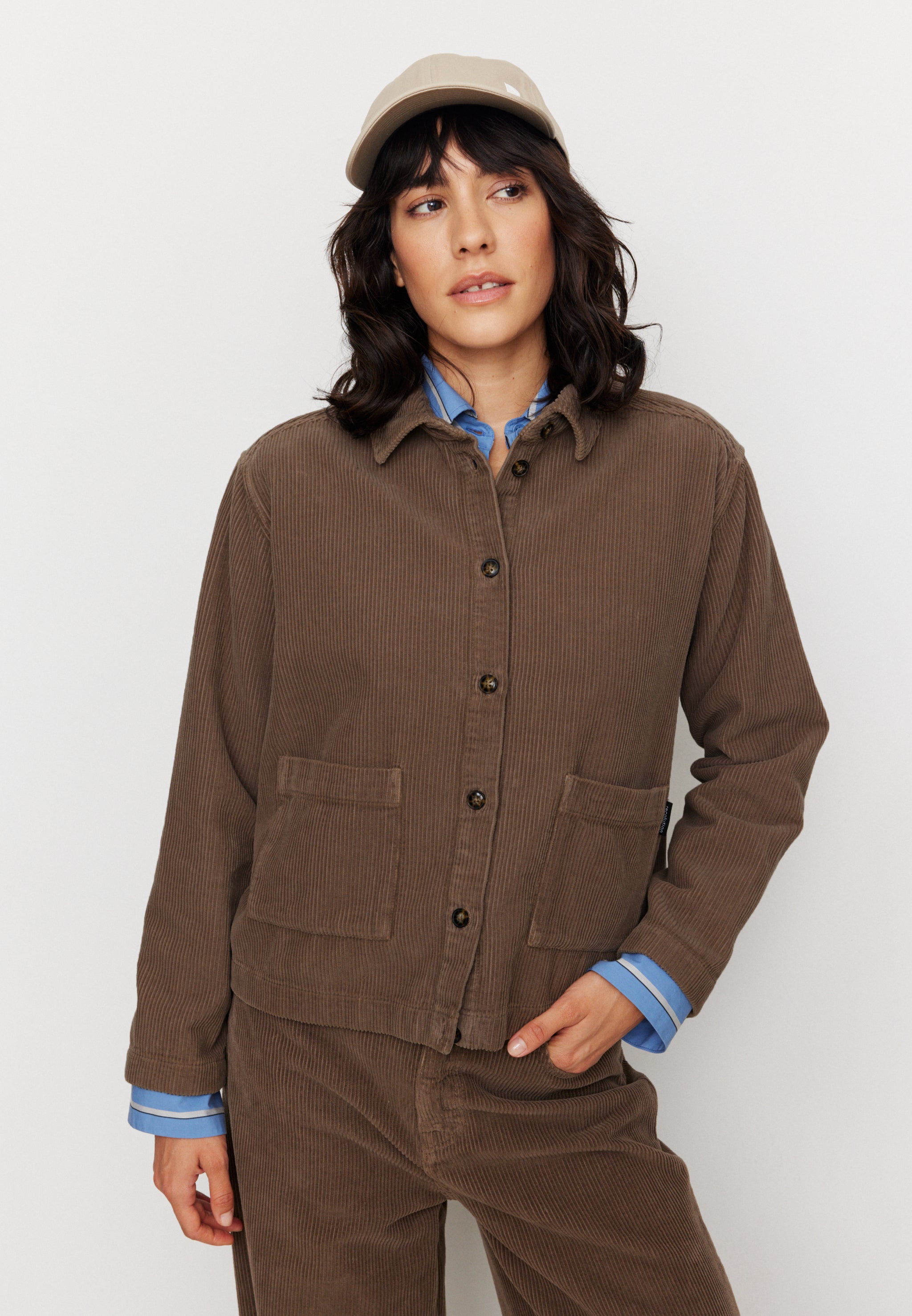 Recolution Rhodea overshirt donna marrone cotone
