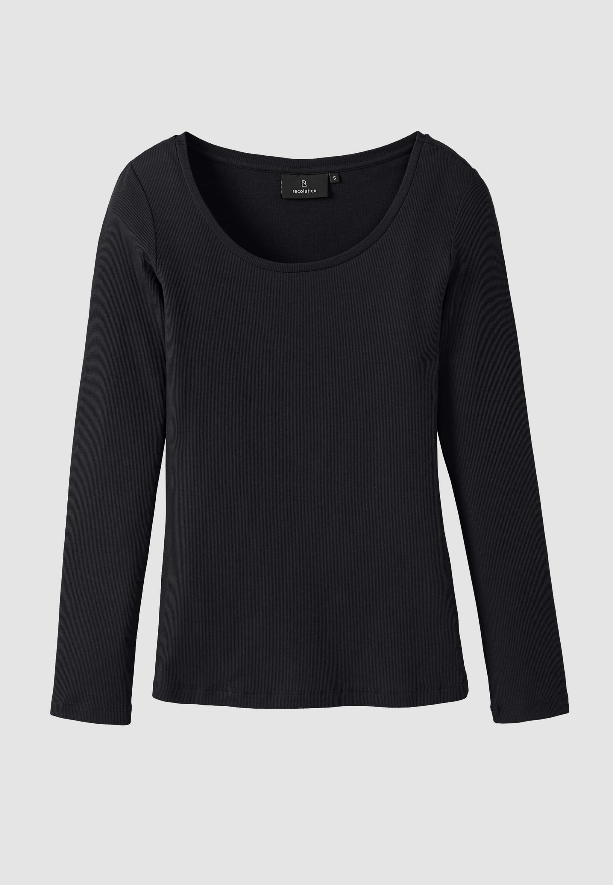 Recolution Senna maglia manica lunga nero cotone bio