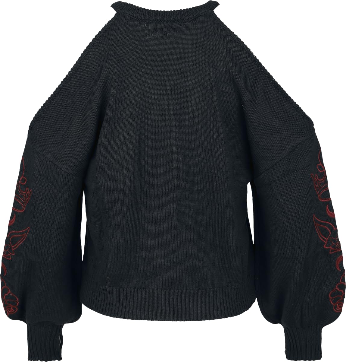 Gothicana by EMP maglione corto L nero cold-shoulder