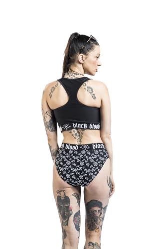 Gothicana by EMP top bikini nero con stampa taglia L